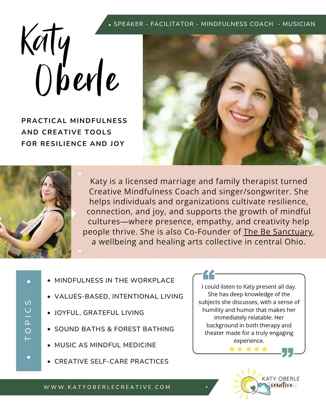 ✨ Excited to share my updated speaker sheets! ✨
I help individuals, teams, and organizations cultivate resilience, presence, and joy through practical mindfulness and creative tools. From keynotes and workshops to immersive group experiences, my off