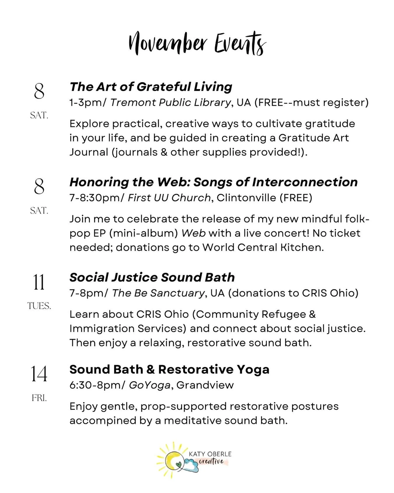 🍁November events! Links in bio.