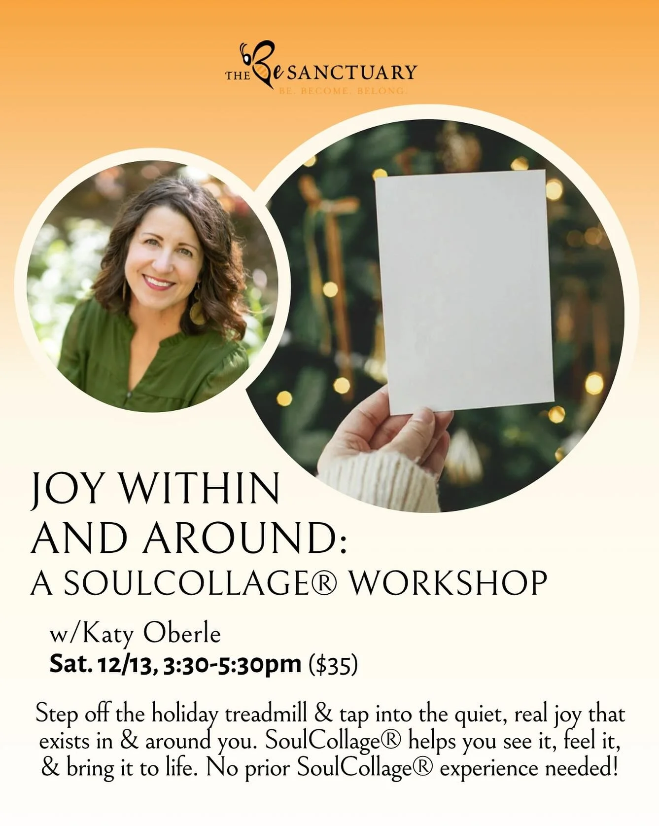 🎁 During this season laden with messages of pursuing joy via possessing things, this workshop invites you to explore joy as a practice rather than a pursuit&mdash;something we can nurture through gratitude, presence, and connection.

✨Through the in