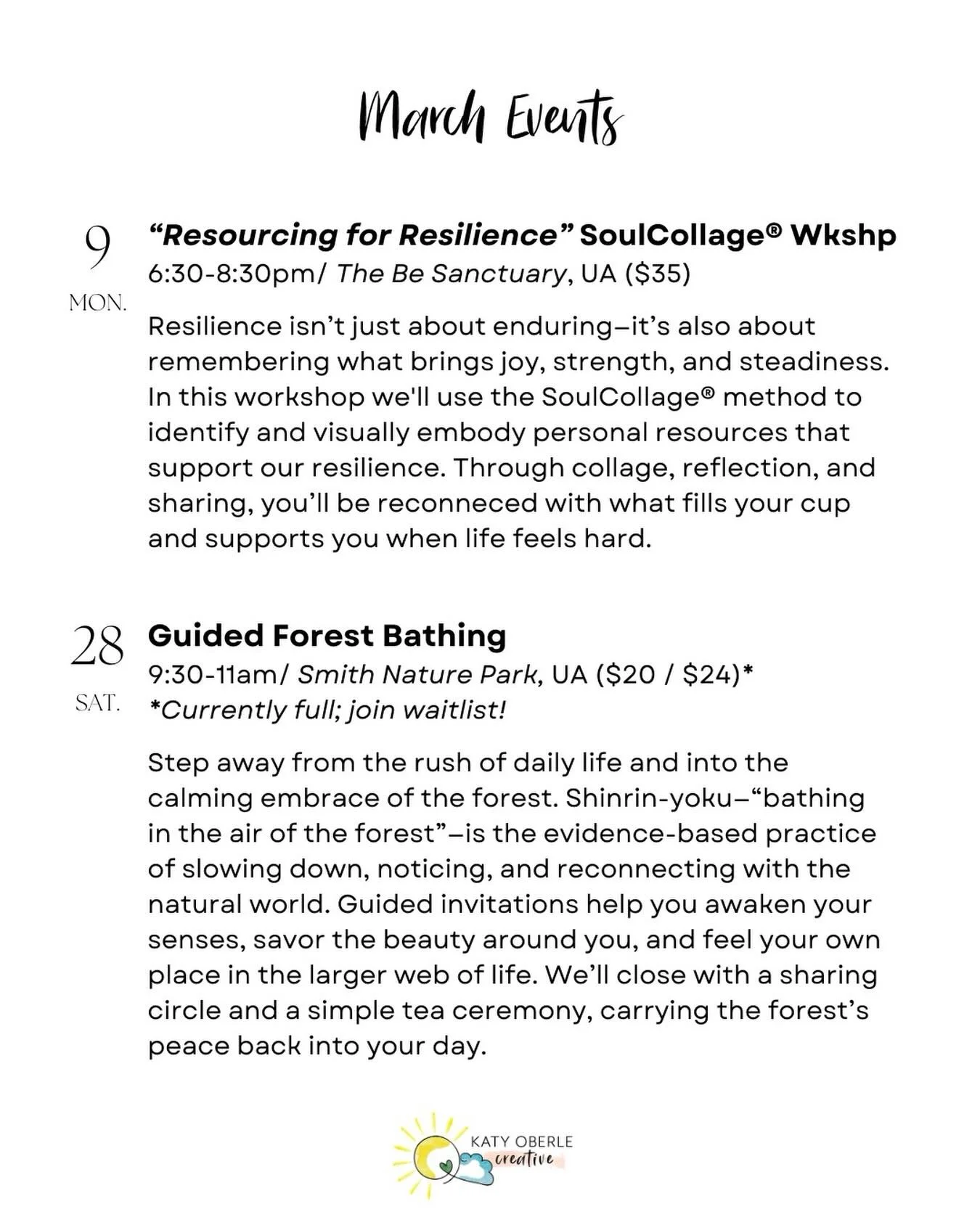 🌧️☔️🌸 March events&mdash;register at link in bio!