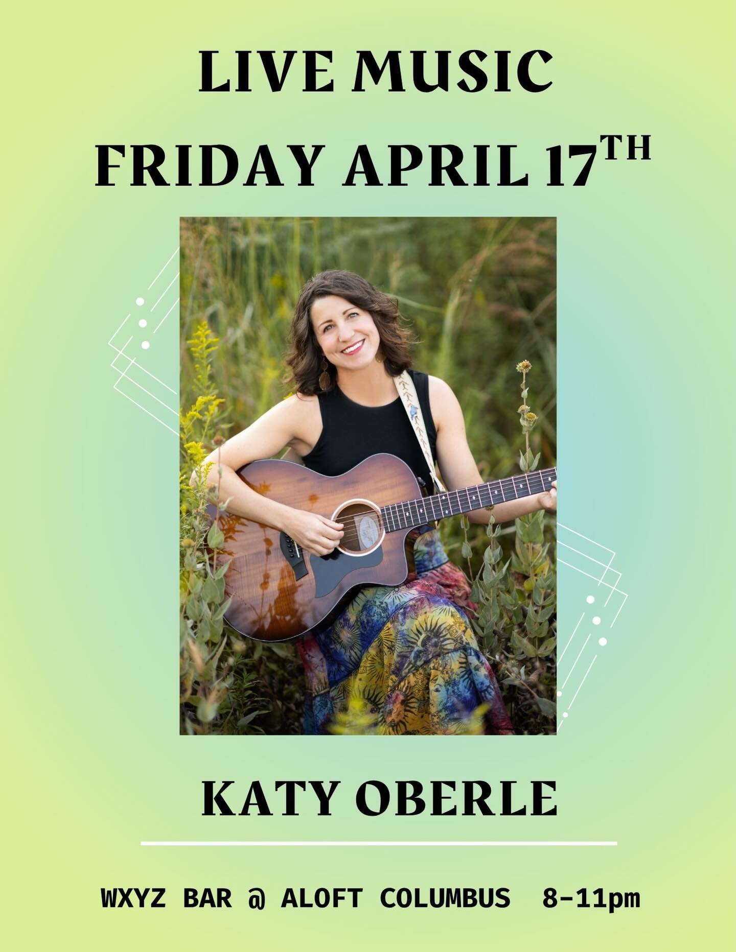 I&rsquo;ll be singing cover tunes from the 1950s to today @aloftcolumbusuniversity #livemusic