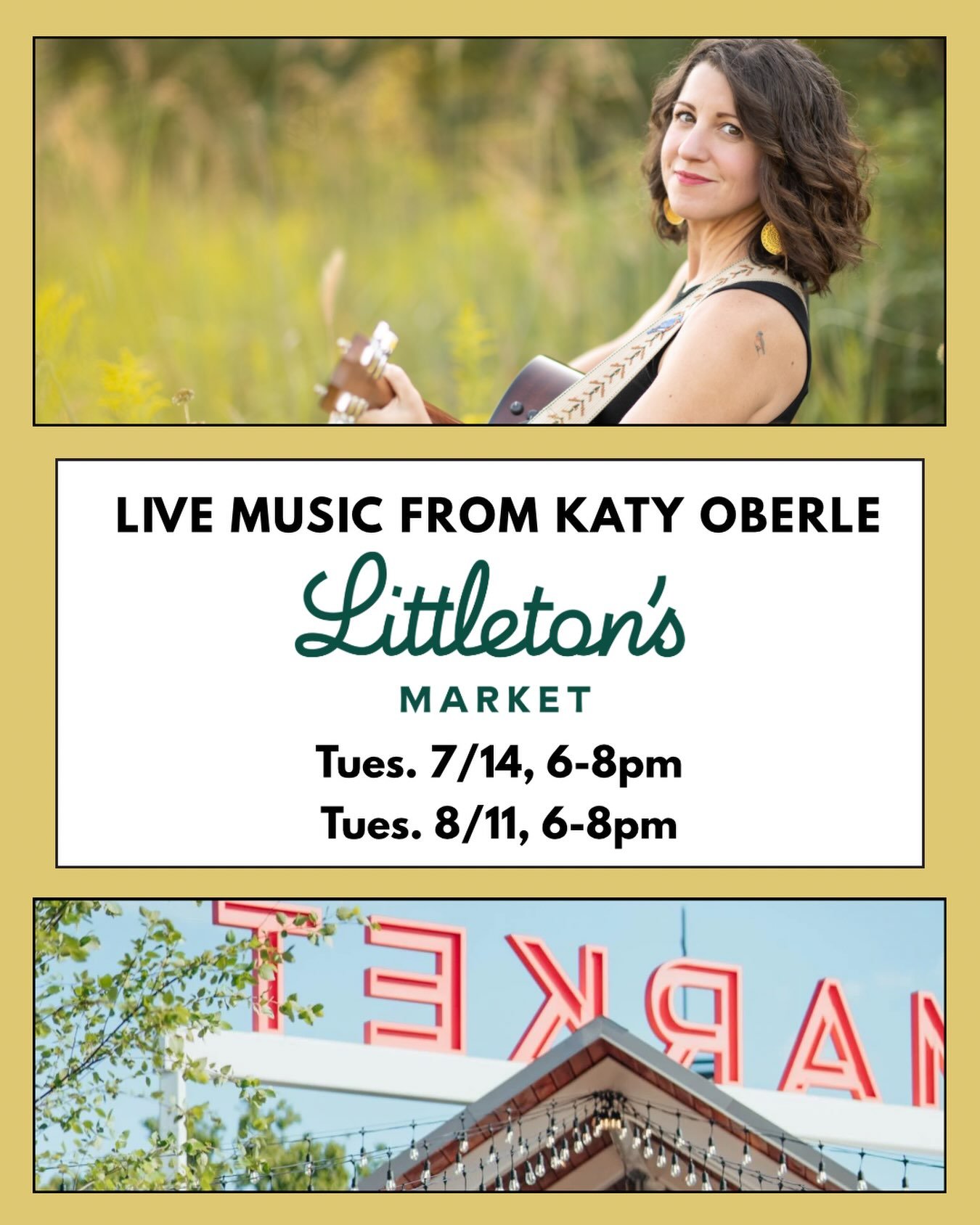 🎶☀️I&rsquo;ll be at the @littletonsmarket pavilion two more times this summer, singing cover tunes for you!