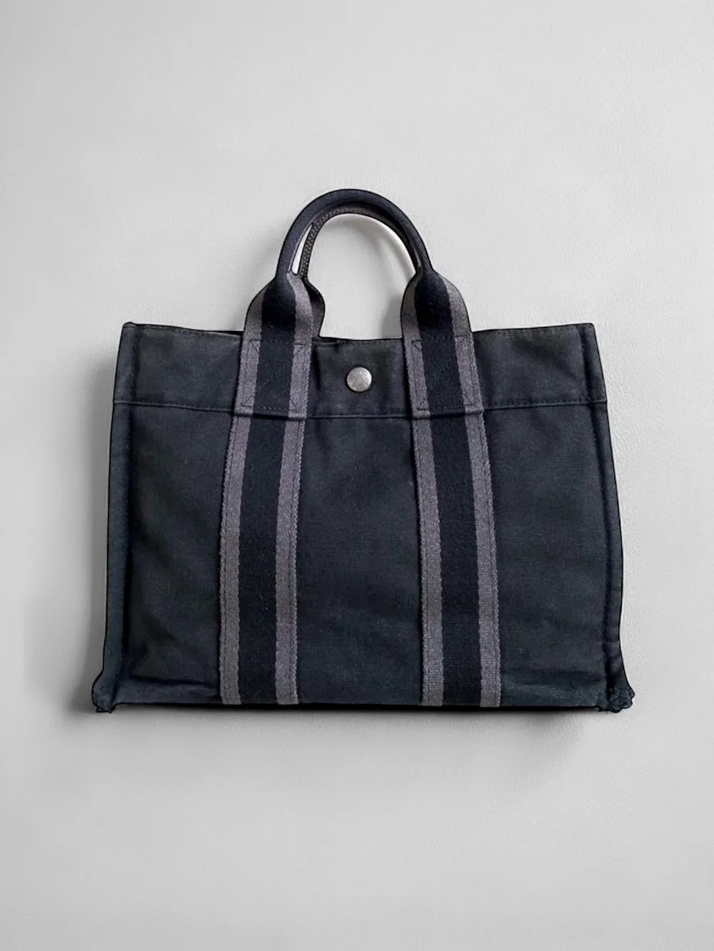 HERMÈS distressed toile fourre-tout pm