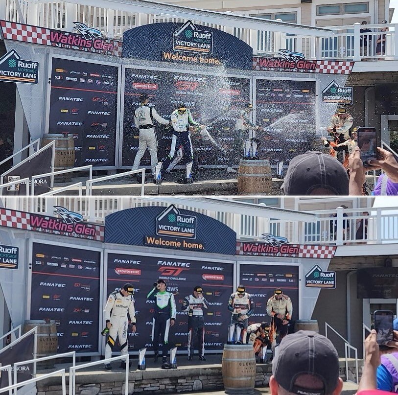 It&rsquo;s #thirstythursday ! 
Here&rsquo;s @edgarlauracing and @billyjracing celebrating on the podium last weekend at GT4 America.🍾
We are very thankful for all of your support and encouragement! Your support motivates us and makes these outcomes 