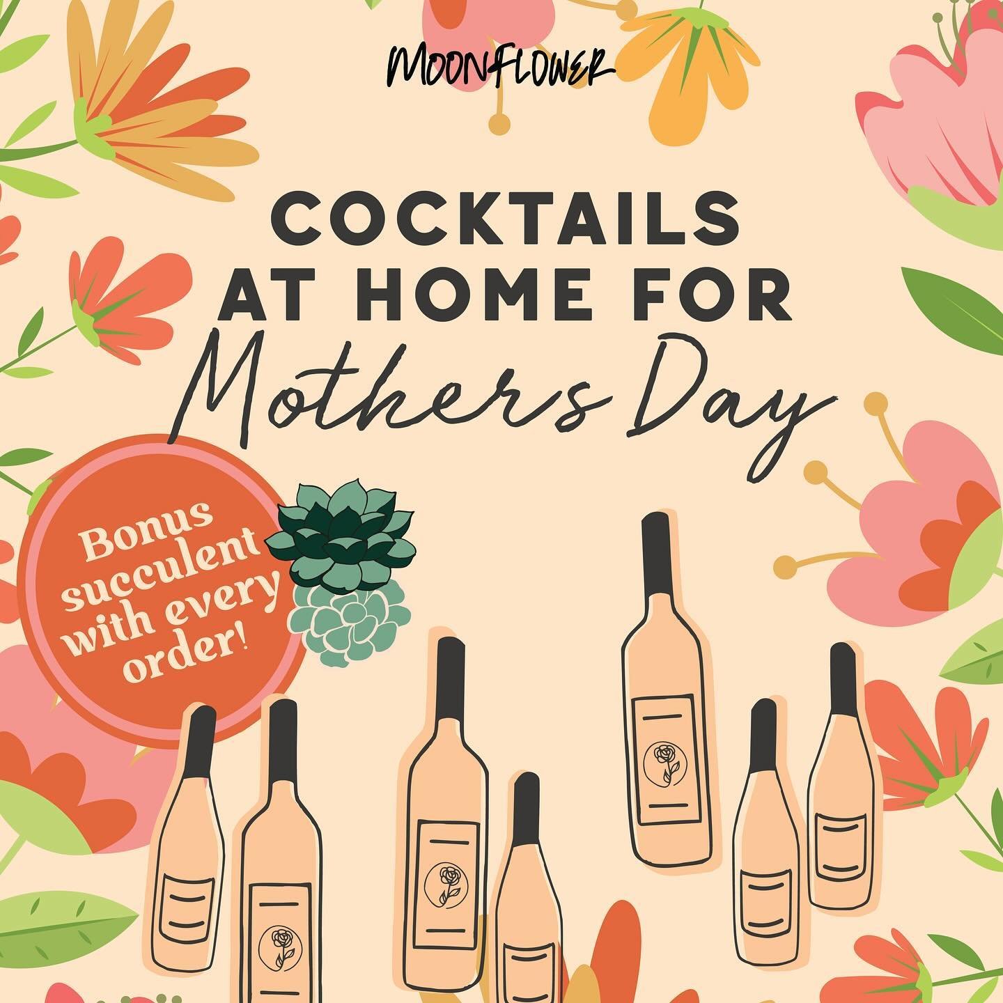 🌬️For Mother&rsquo;s Day, our To-Go cocktails are coming in clutch! With every order, we&rsquo;re giving away a succulent as a little extra surprise :) Swipe for the 2go menu and order now until 5/7 via DM or email at info@moonflowerbar.com ❣️