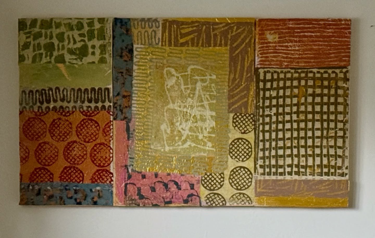 Marrakech-
Triptych 24&rdquo;x48&rdquo;
Mixed media on cradled wood panels

#marrakesh #morocco #collage #patterns #prints #textiles #design #intuitiveart #contemporaryart #grids