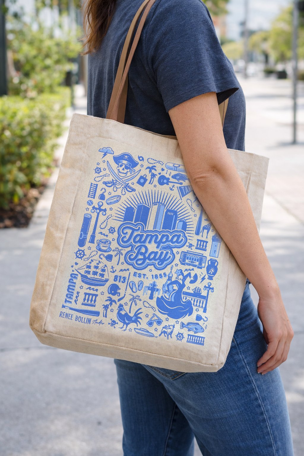 Tampa Canvas Tote Bag with Pocket