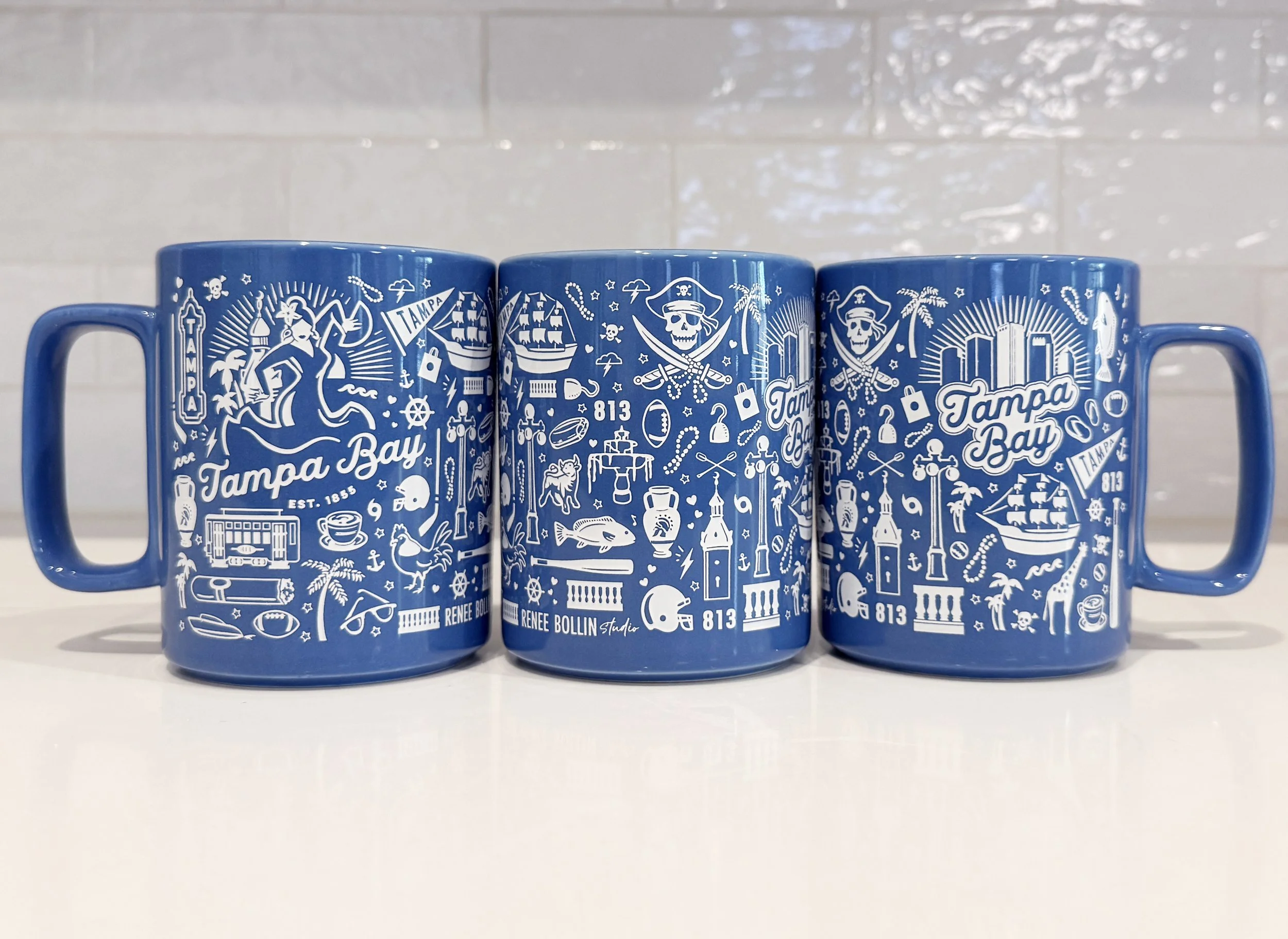Tampa Bay mug, blue, product turnaround