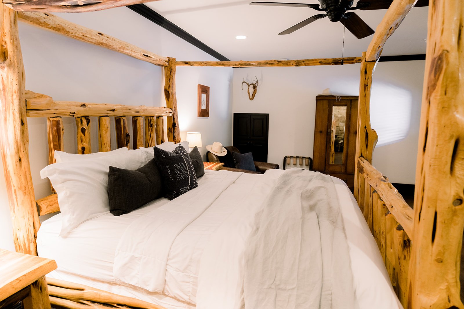 Rustic bedroom in Texas B&amp;B