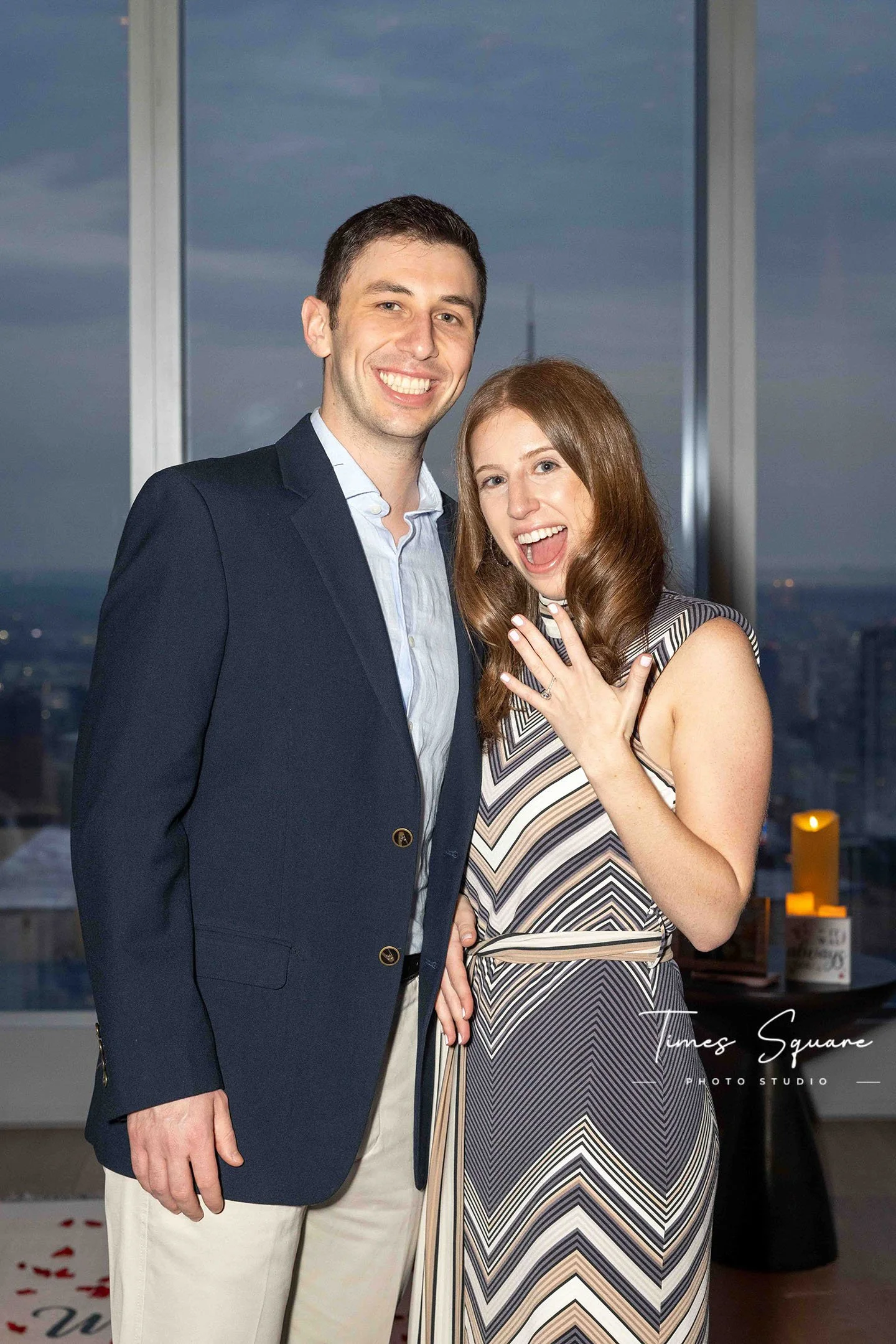 Engagement & Proposal Photography in New York City by Times Square Photo Studio. Hudson Yards Rooftop Proposal