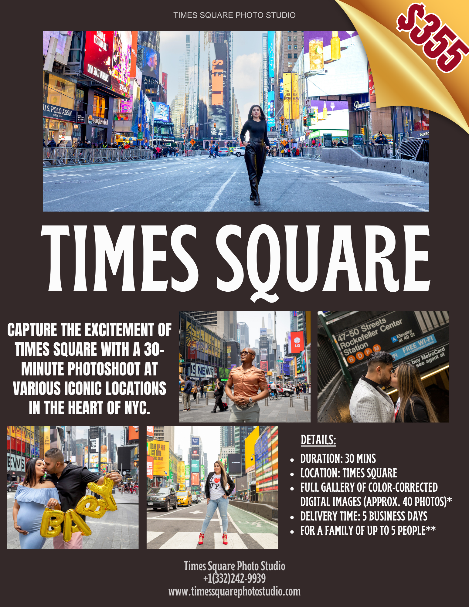 Times Square 30 min photoshoot package details