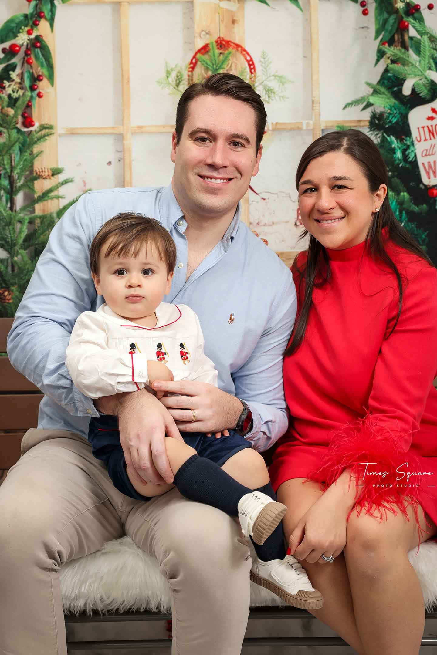 Christmas Studio photoshoot in New York City with Times Square Photo Studio