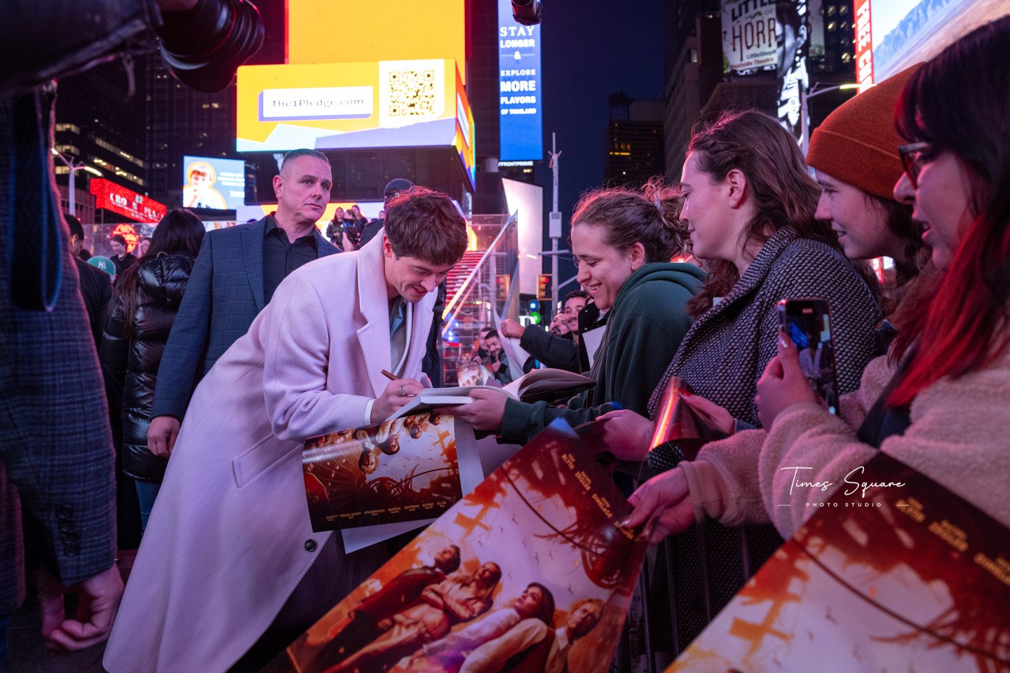 HINGER GAMES, TIMES SQUARE. Red Carpet Event Photography in New York City – Times Square Photo Studio