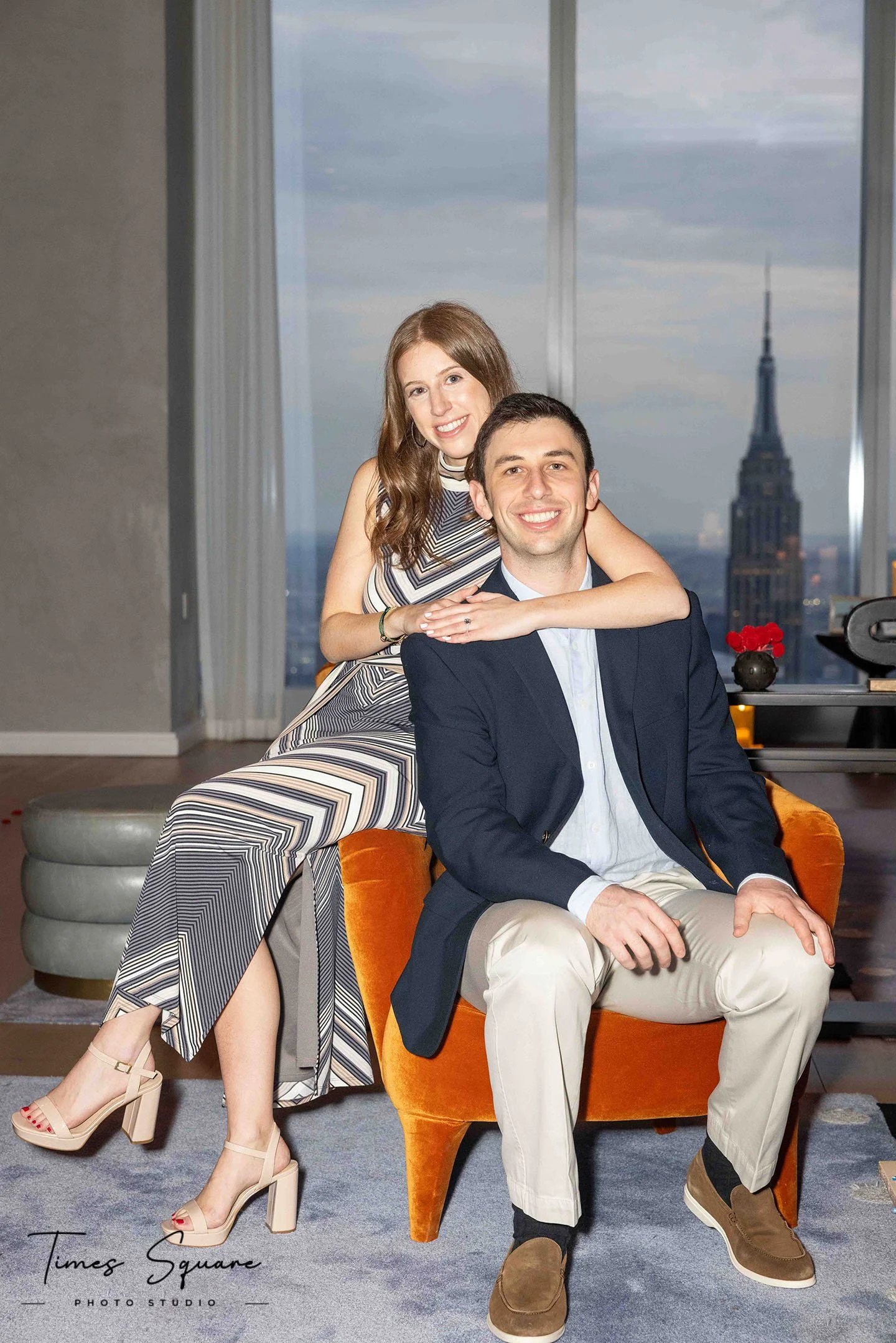 Engagement & Proposal Photography in New York City by Times Square Photo Studio. Hudson Yards Rooftop Proposal