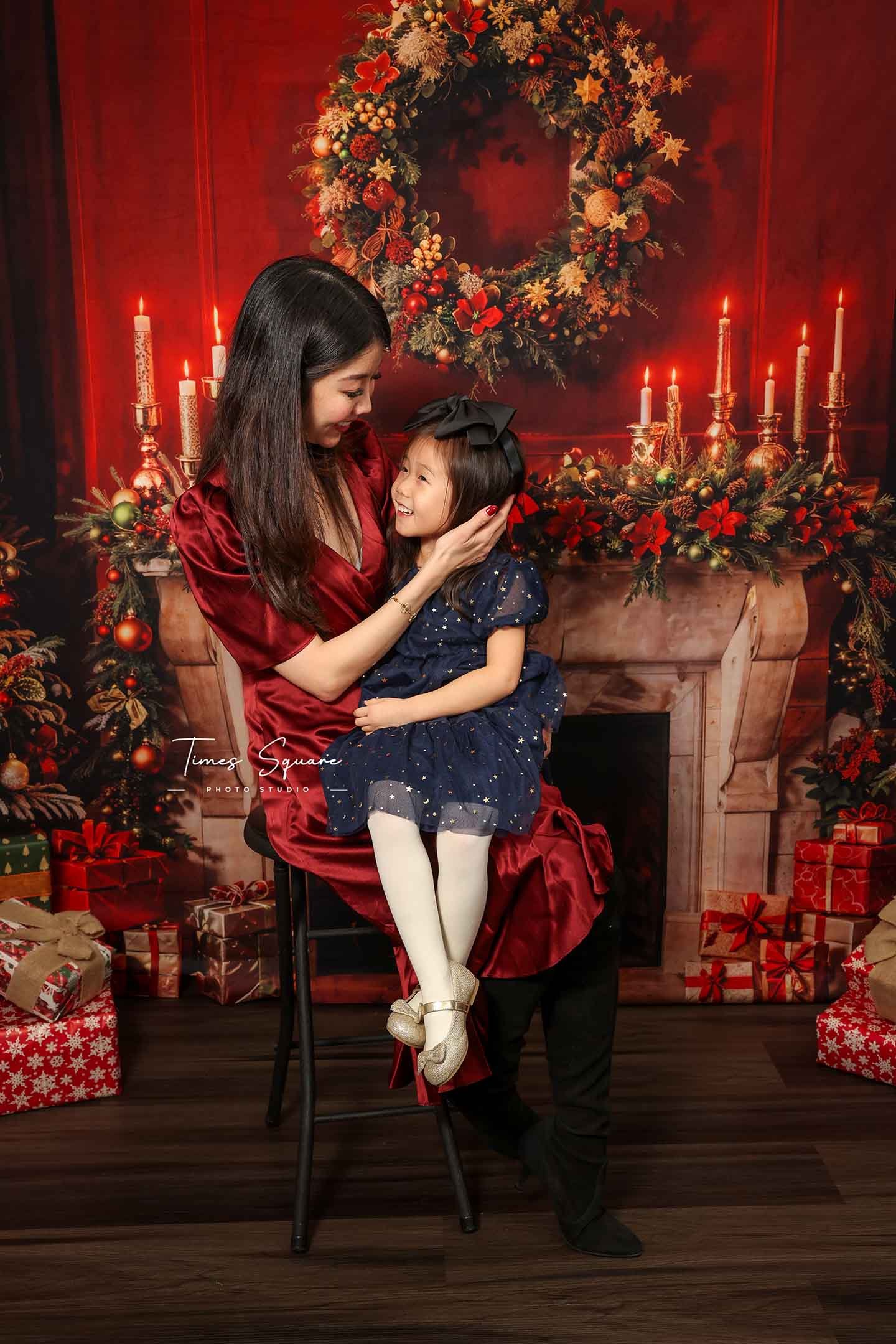 Christmas Studio photoshoot in New York City with Times Square Photo Studio