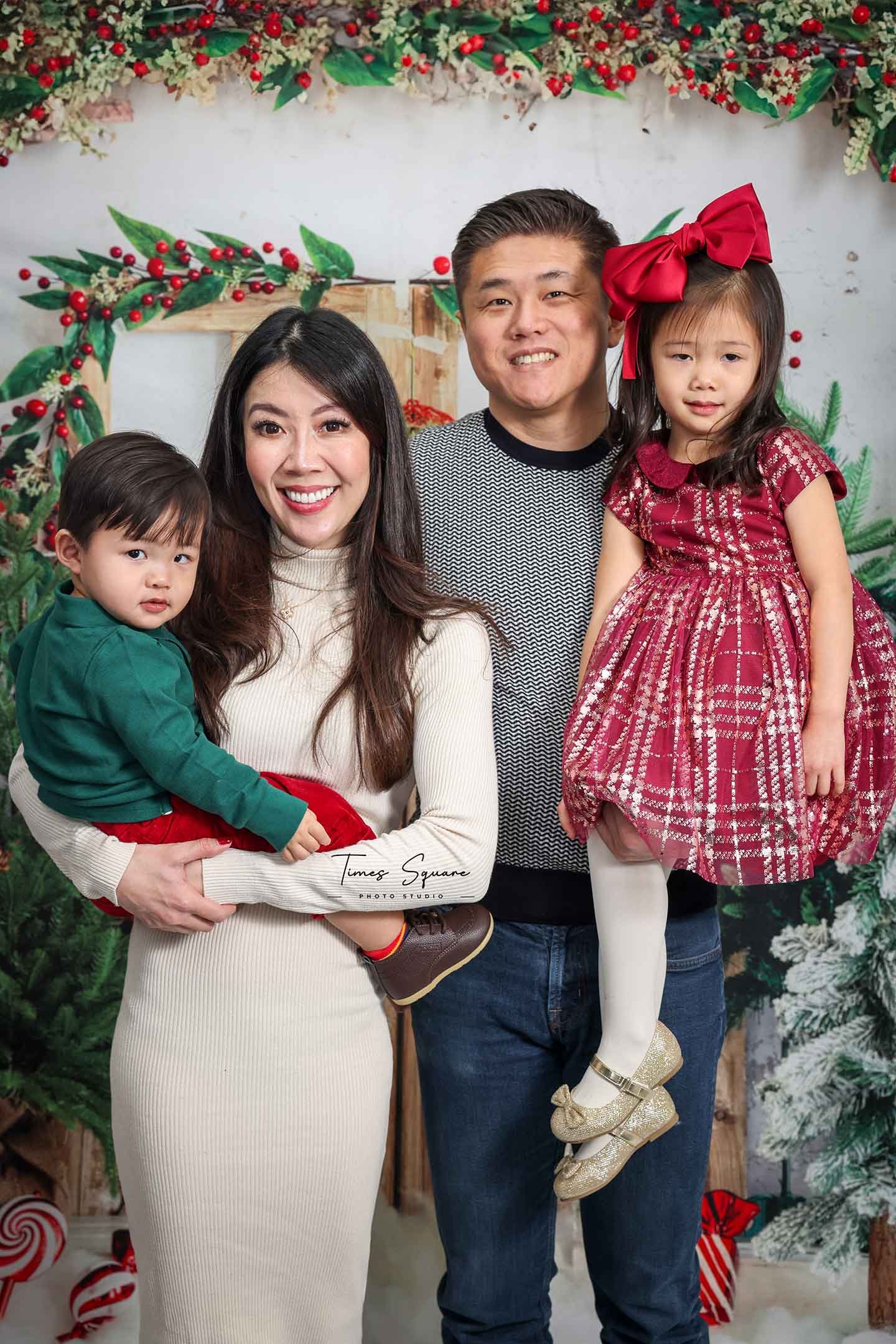 Christmas Studio photoshoot in New York City with Times Square Photo Studio