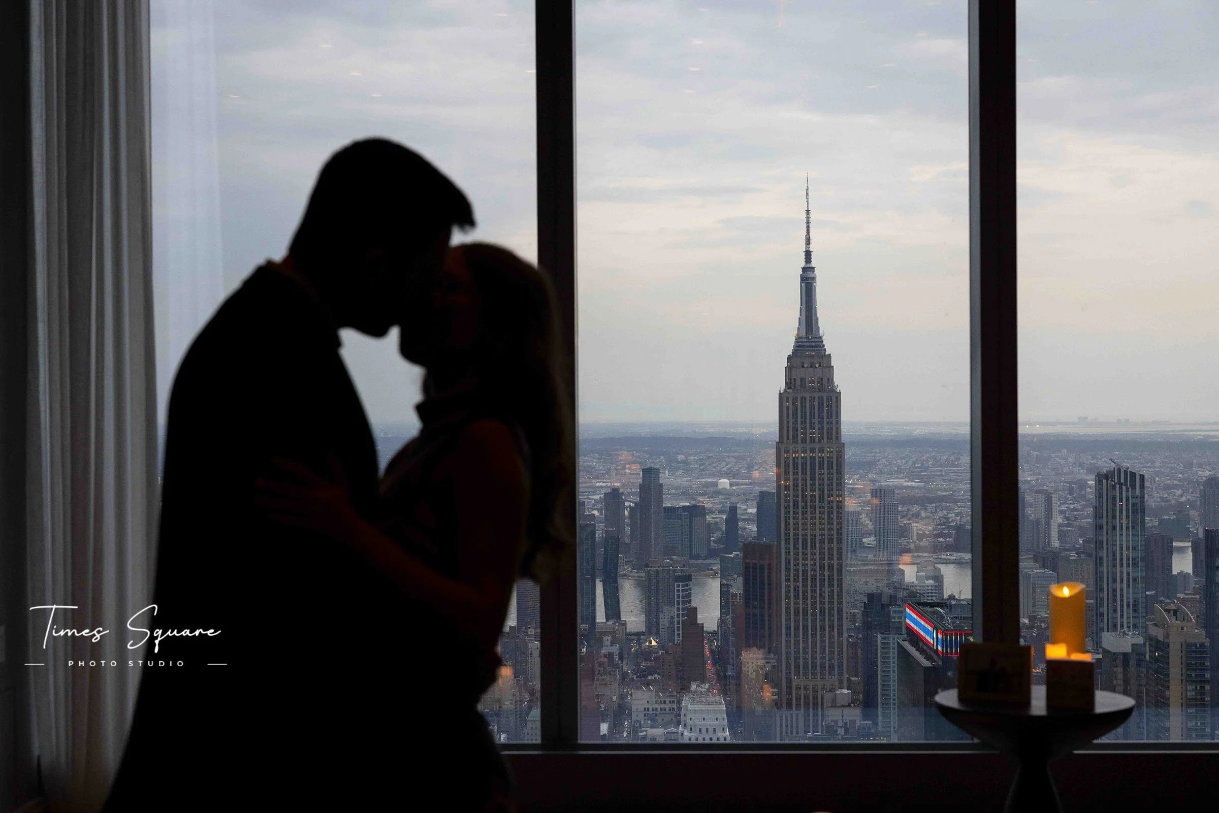 Engagement & Proposal Photography in New York City by Times Square Photo Studio. Hudson Yards Rooftop Proposal