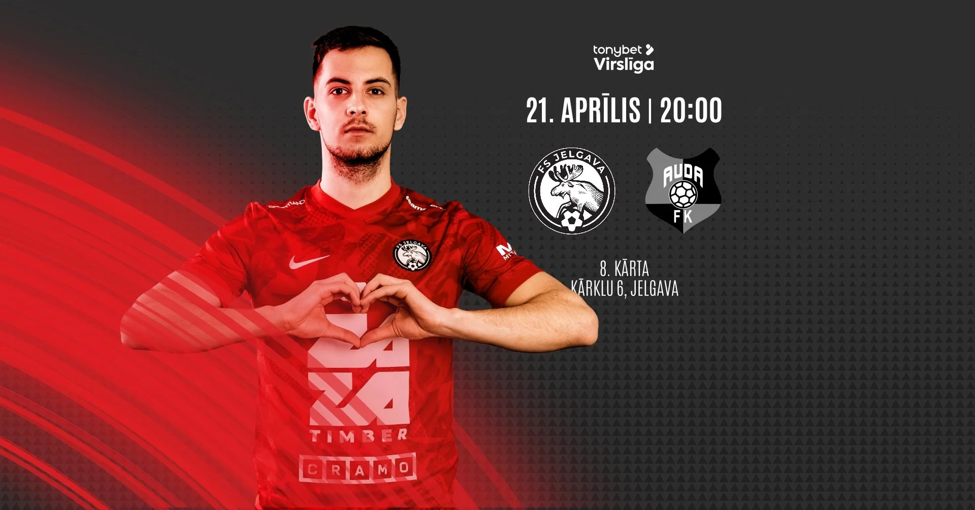 FS Jelgava (2:3) FK Auda 21.04.2026.