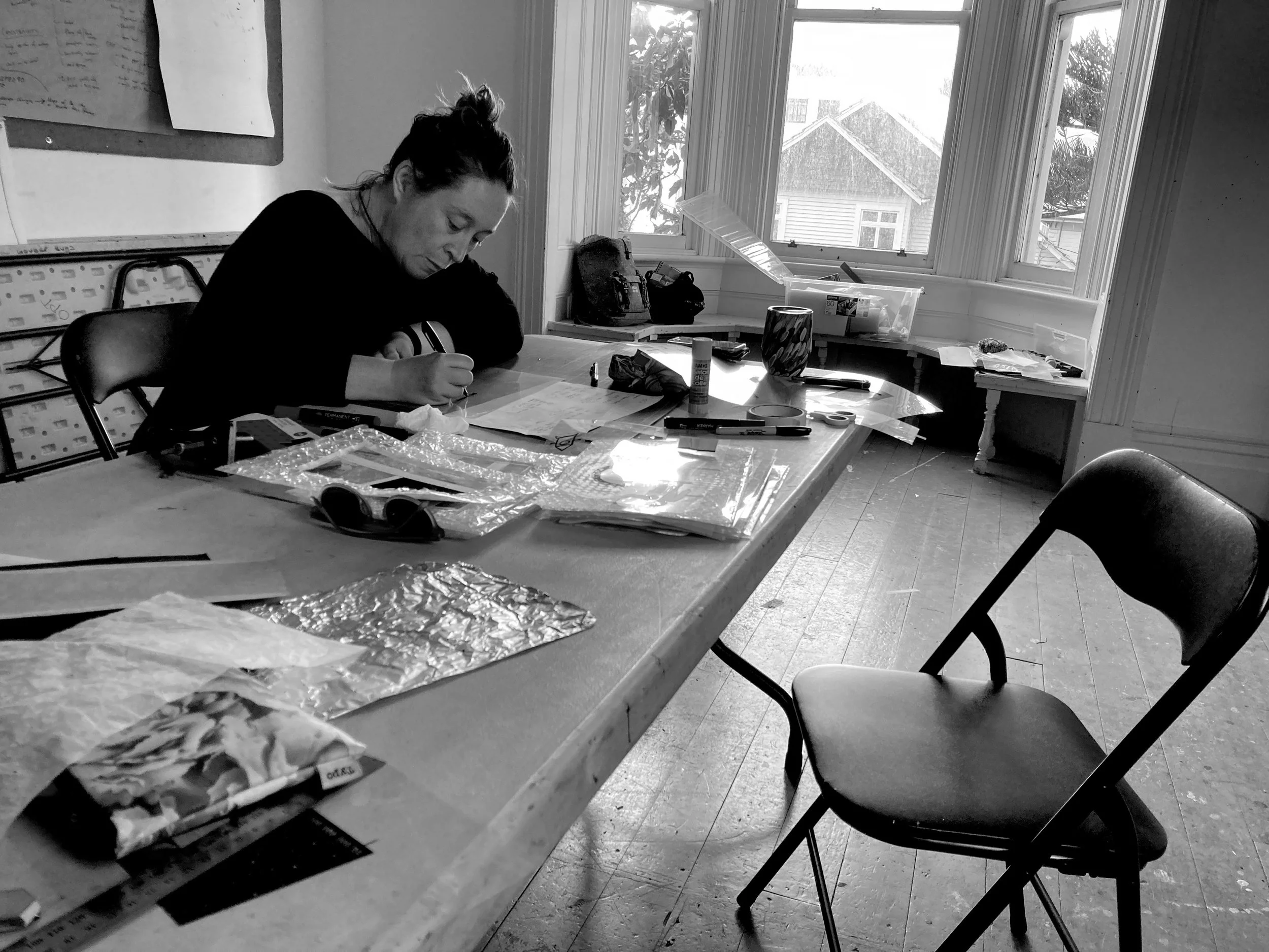 Crafting props for Suitcase Show - photo Ralph McCubbin Howell.JPG