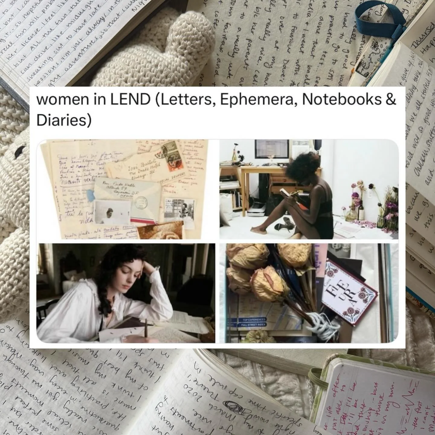 women in LEND (Letters, Ephemera, Notebooks &amp; Diaries) 🖋️📝🌹