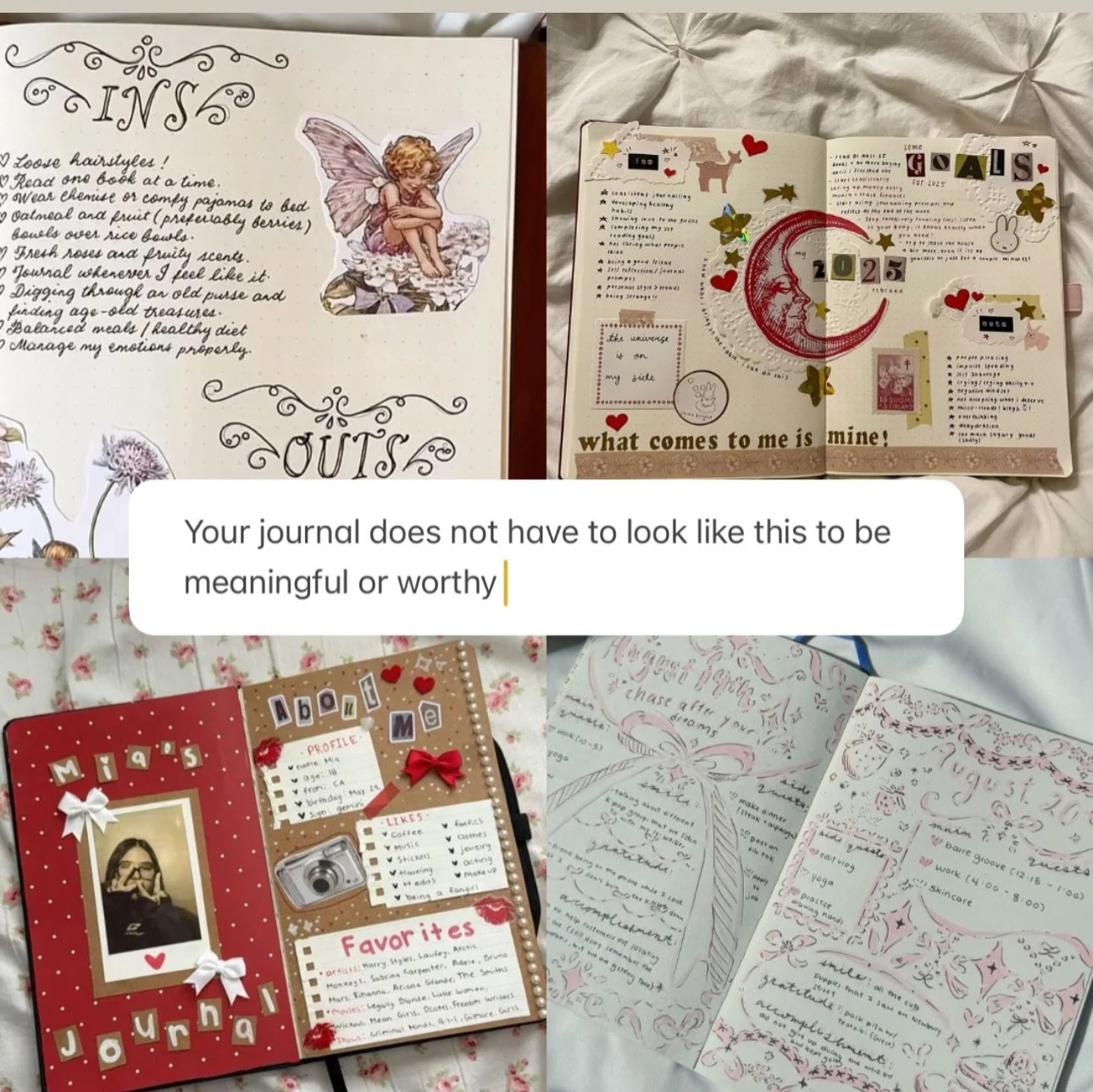 for the girls who journal on napkins and notes apps: your practice doesn&rsquo;t have to be aesthetic to be meaningful 💌 

images sourced on Pinterest from:

withlovekyra, chocowested_arin, nanasusuwatari

and &ldquo;amouriori&rdquo; on TikTok 💌