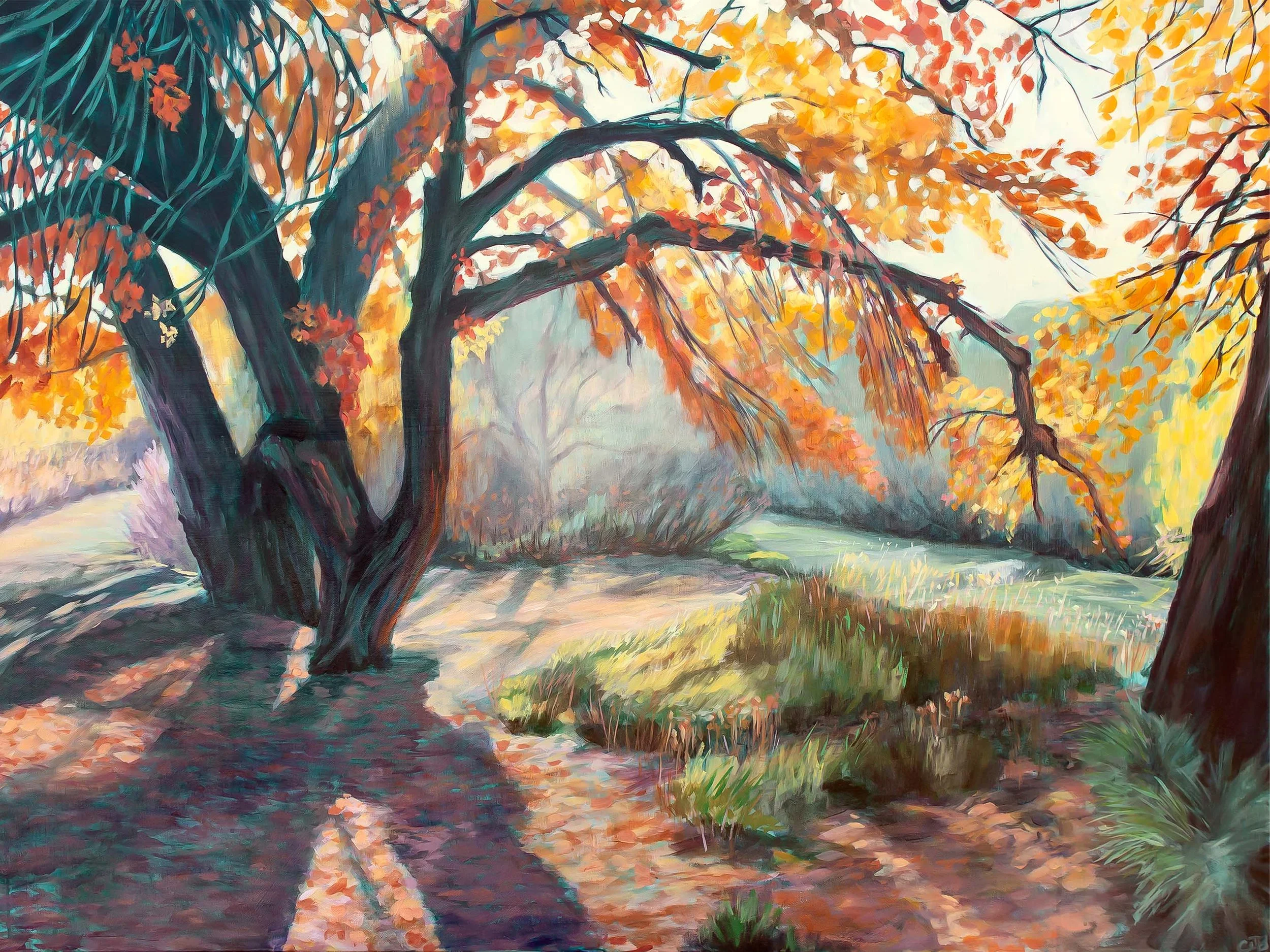 Autumn Refuge - 40" x 30" Acrylic painting on 1.5" deep canvas - Available (2026)
