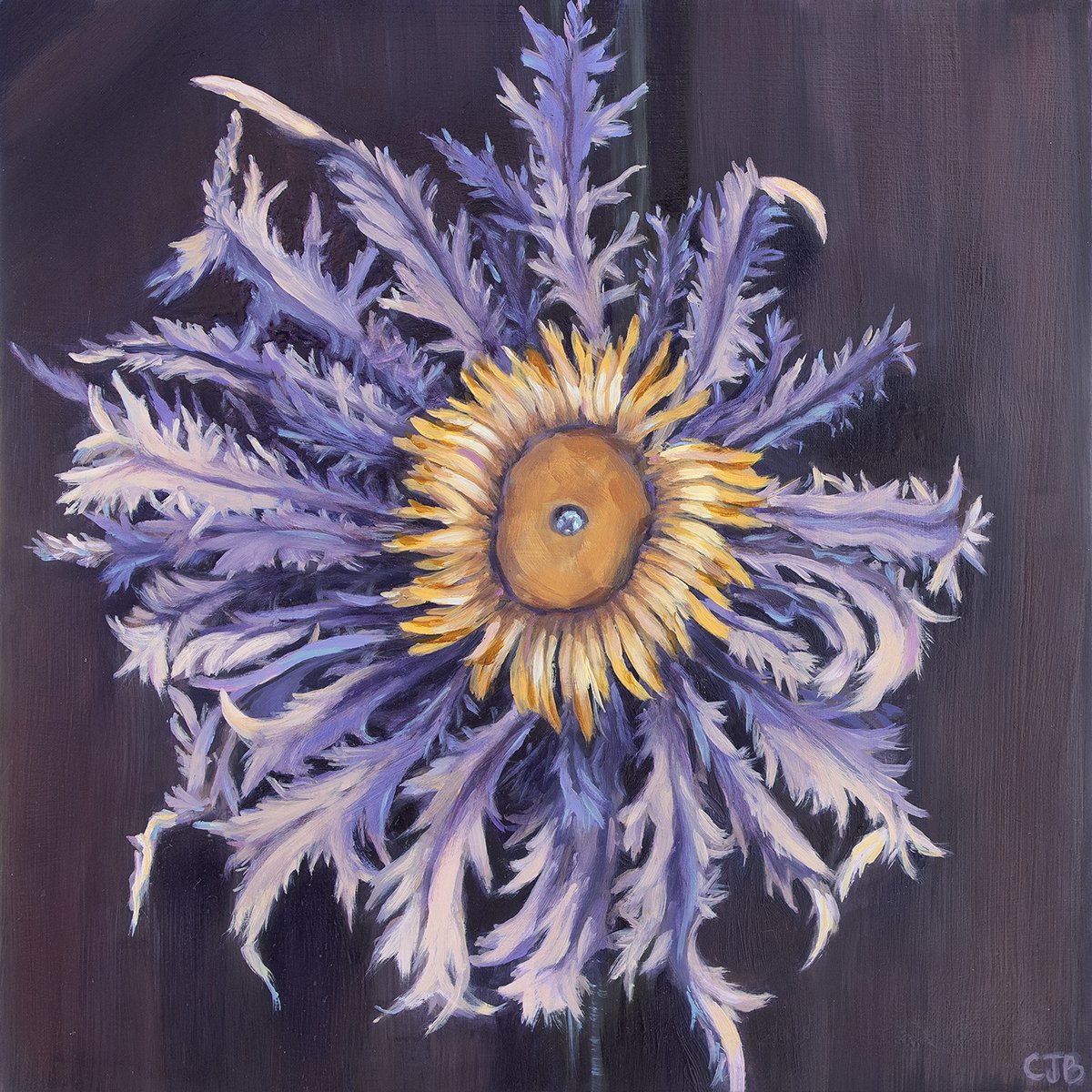 Eguzkilore -  8" x 8" acrylic painting on cradled wood panel - Sold - Prints Available