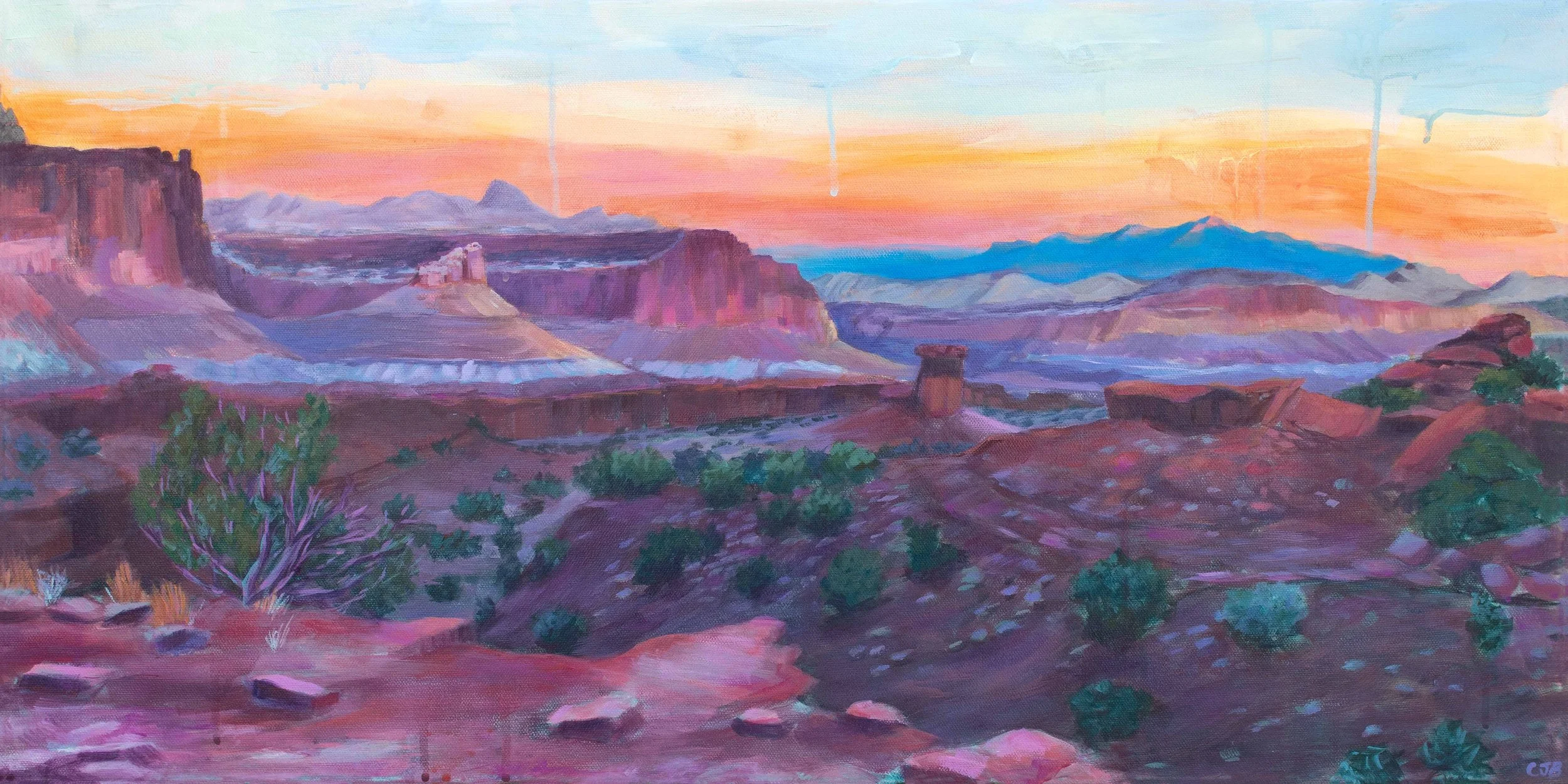 Last Light - 15" x 30" Acrylic painting on 1.5" deep canvas - Available