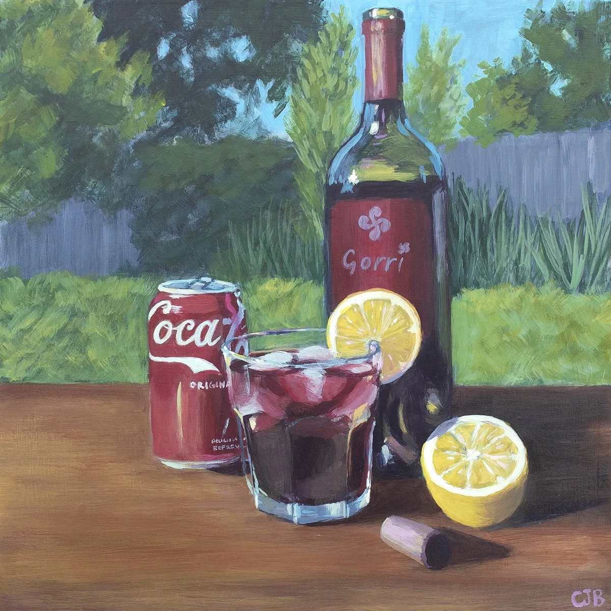 Kalimotxo -  8" x 8" acrylic painting on cradled wood panel - Sold - Prints Available