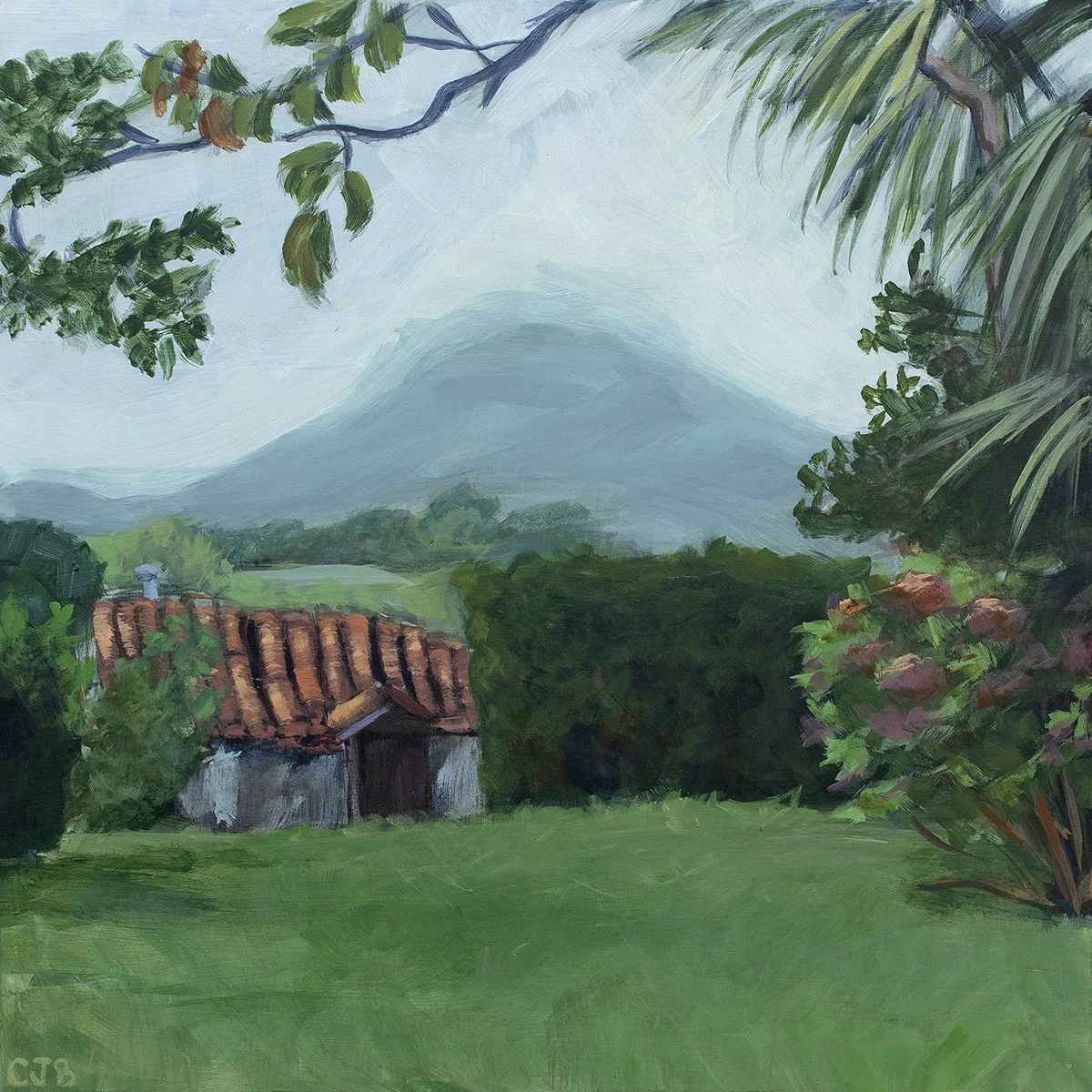 Zugarramurdi -  8" x 8" acrylic painting on panel, framed - Available