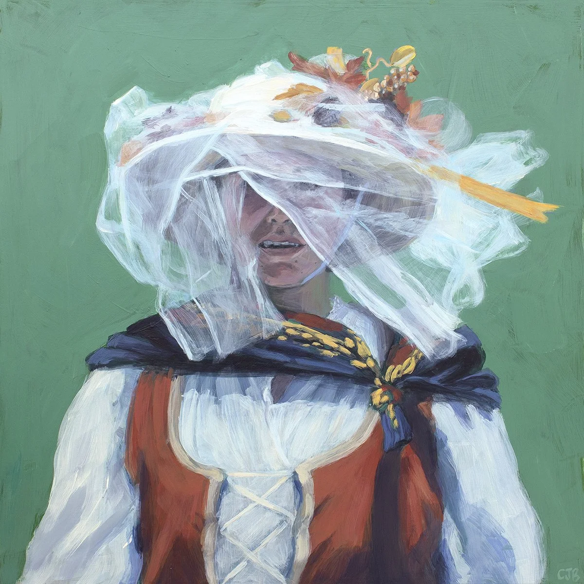 Basa Andreak ( The Wild Women) -  12" x 12" acrylic painting on cradled wood panel - Available