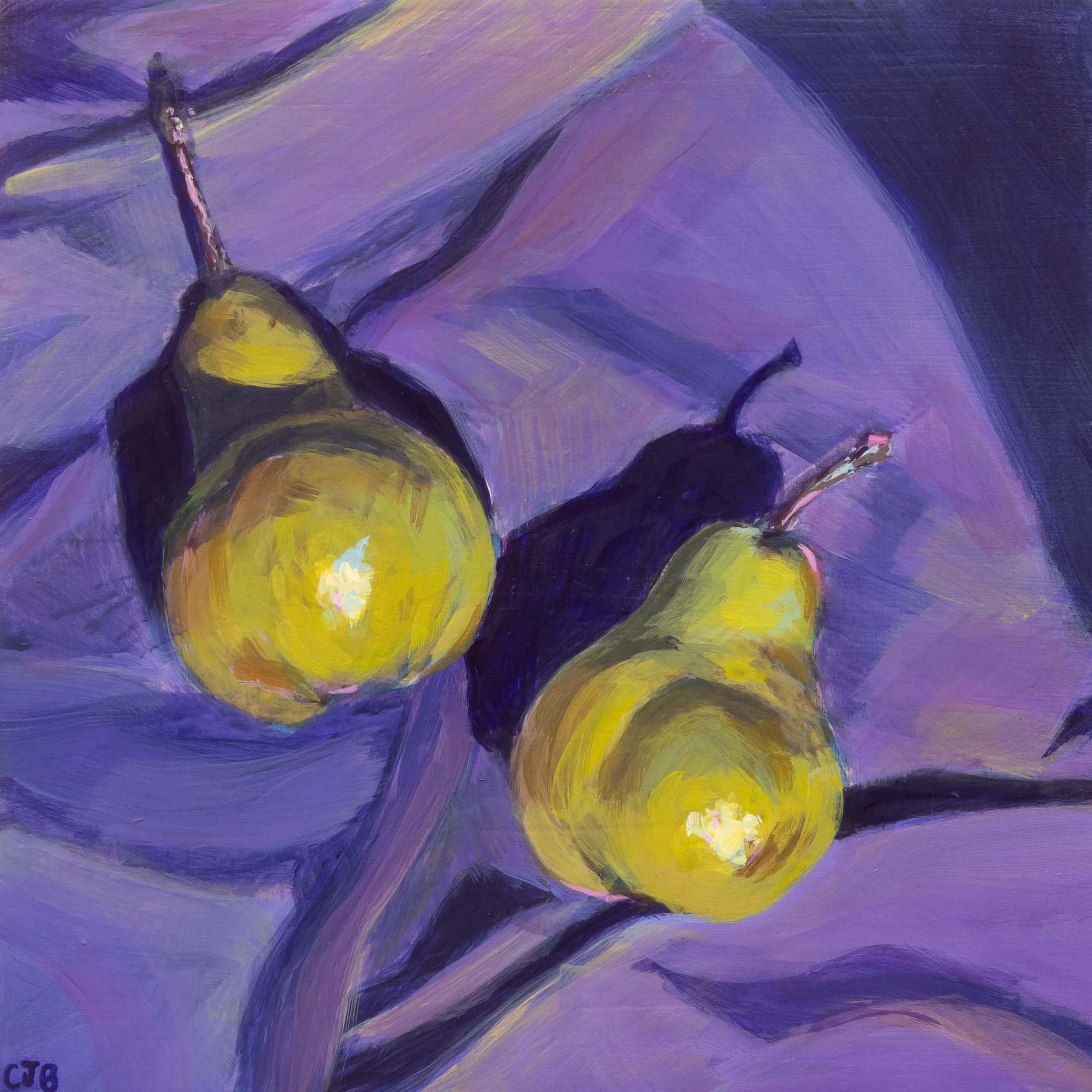 Plump Pears - 6" x 6" acrylic painting on cradled wood panel - Available