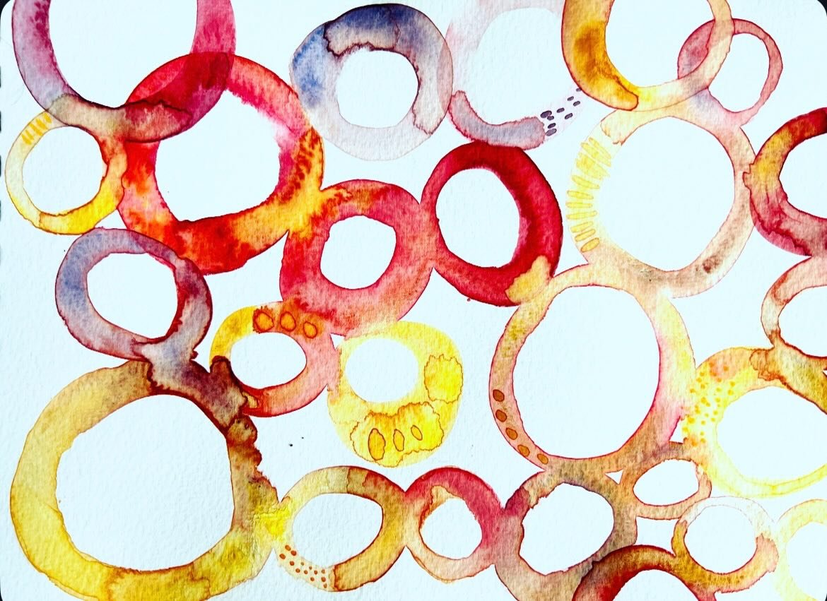 Loving the violet tones that came through in this one! 
I find so much joy &amp; satisfaction in watching two colors flow into each other to create a new one.

#watercolor #watercolourpainting #meditation #intuitiveart #soulcircle #cultivateyourcalm 