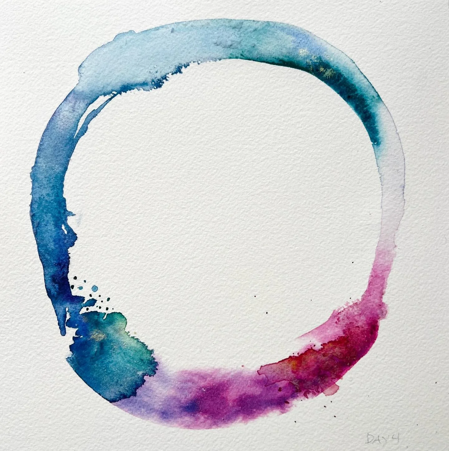 Day 4/100
For the the100day project 
Used a lot of colors for this one! 

Where Blue Meets Pink 
Check out the full video on 
My YouTube channel 
Link in bio

#the100dayproject2026 
#watetcolor #painting #soulcircle #creativelife