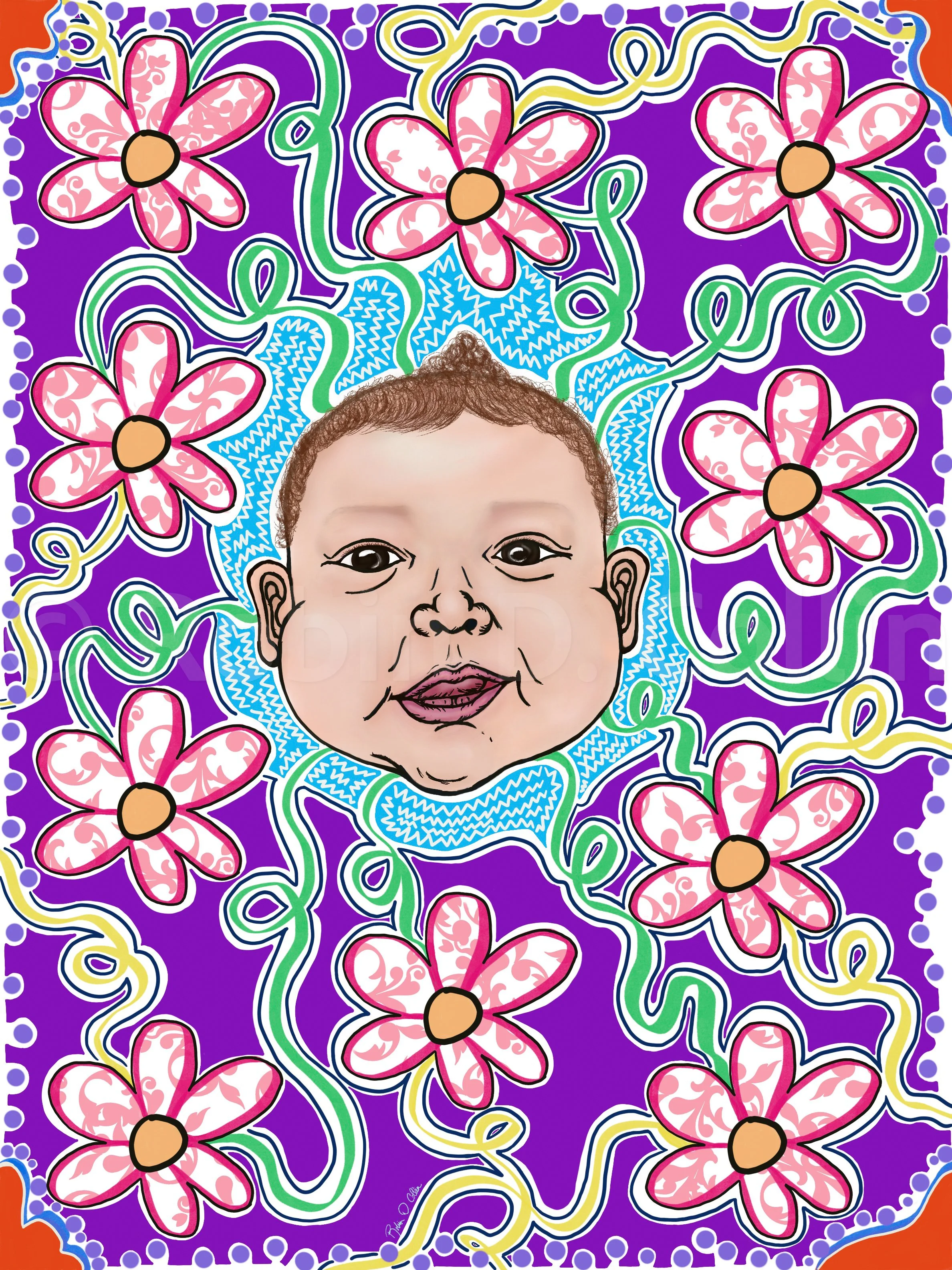 Abstract digital portrait of Baby Amara