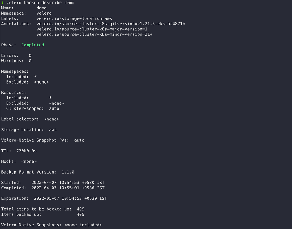 Backup an entire Kubernetes cluster using Velero to AWS S3 | SkildOps