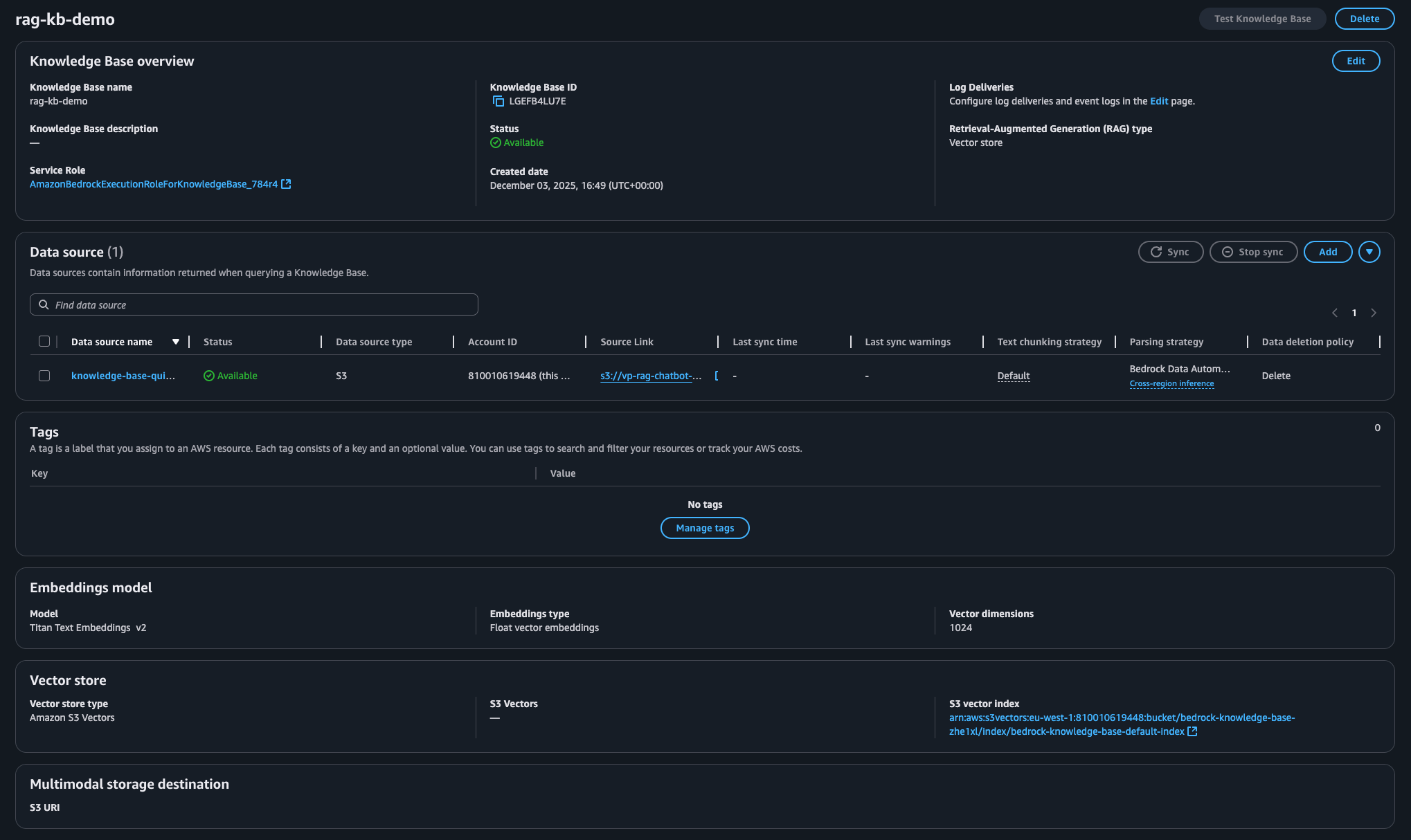 Bedrock Knowledge Base Setup