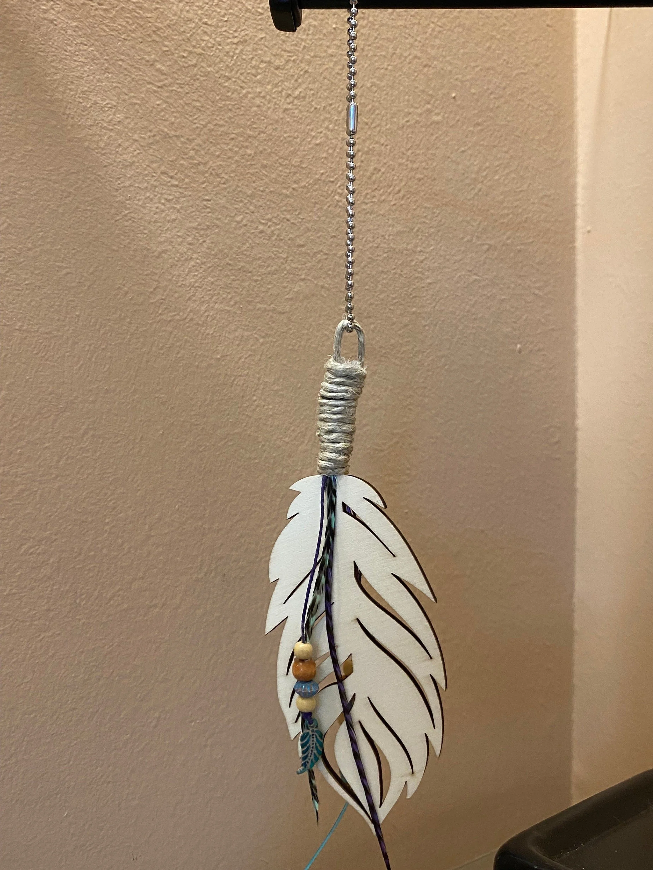 Car Essential Oil Diffuser~ Boho Diffuser~ Hanging Wood Feather Diffuser
