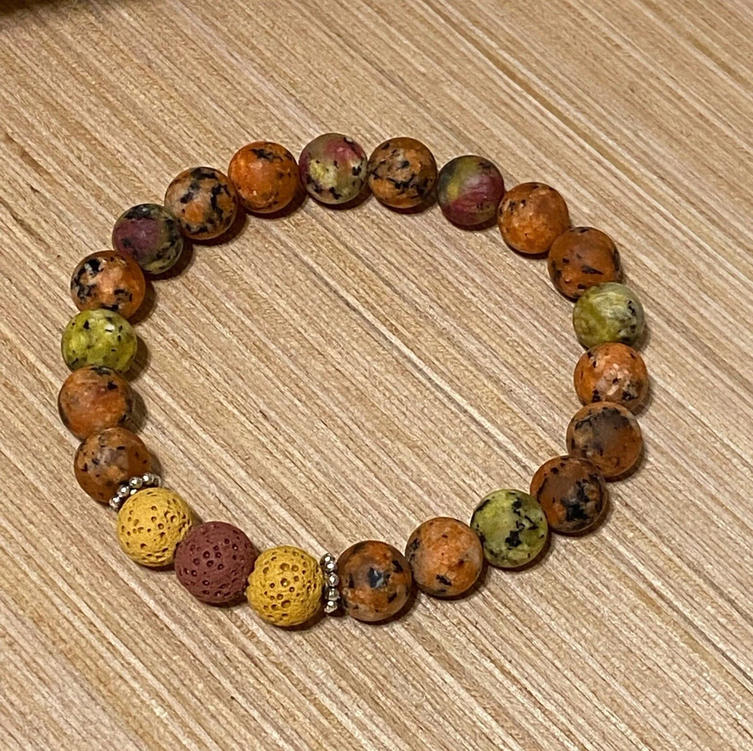 Diffuser Bracelet~Essential Oil Diffuser Bracelet~Aromatherapy Jewelry~Boho Bracelet~Silver~Lava Beads~8mm