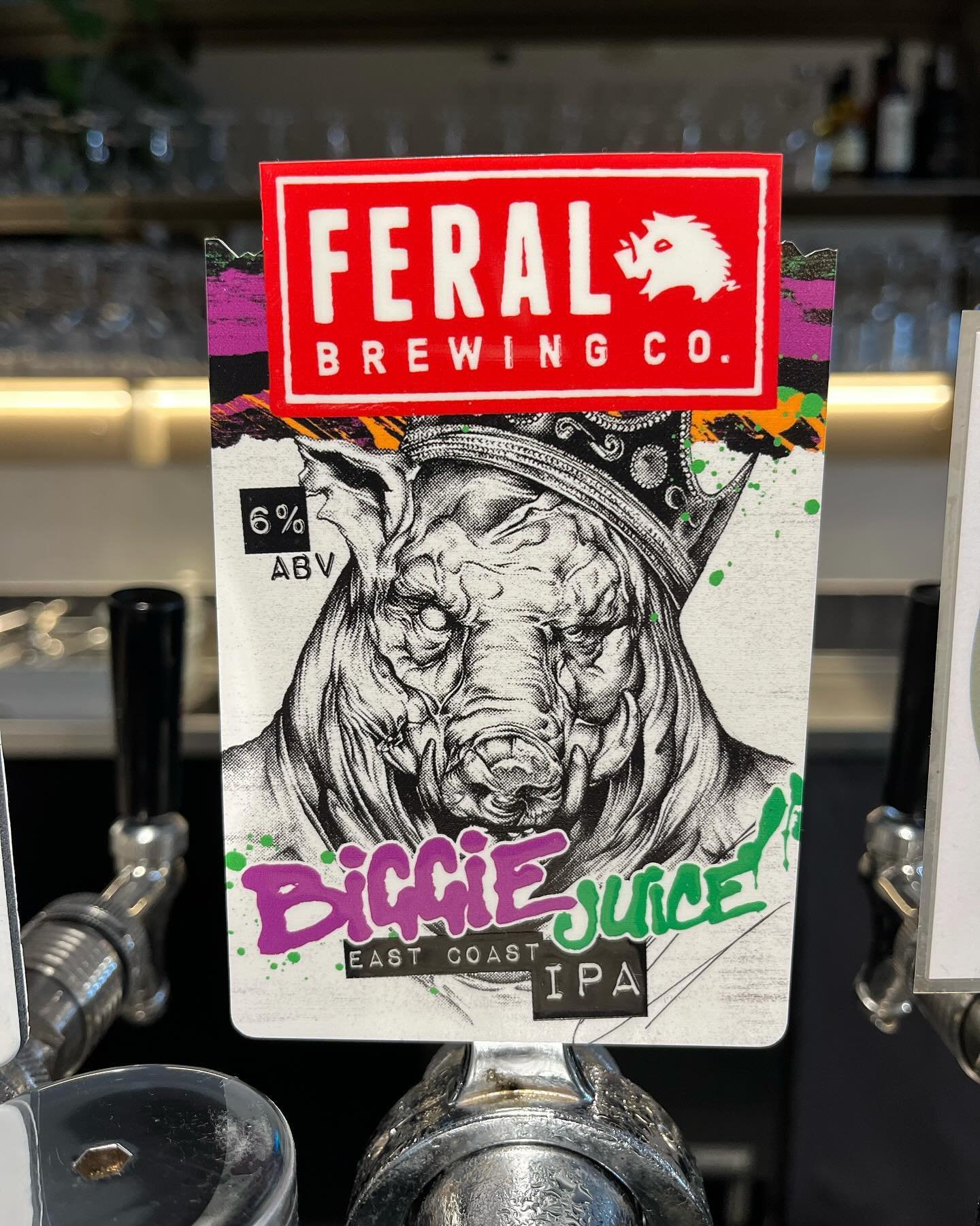 Now pouring&hellip;&hellip;&hellip;Feral Brewing&rsquo;s Biggie Juice East Coast IPA. Punchy with plenty of hops it&rsquo;s perfect on its own or pairs well with many of our dishes.