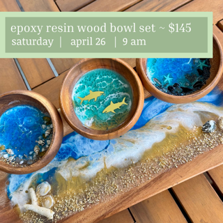 Epoxy Resin Wood Bowl Set