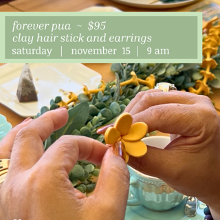 Forever Pua | Clay Hair Stick &amp; Earrings