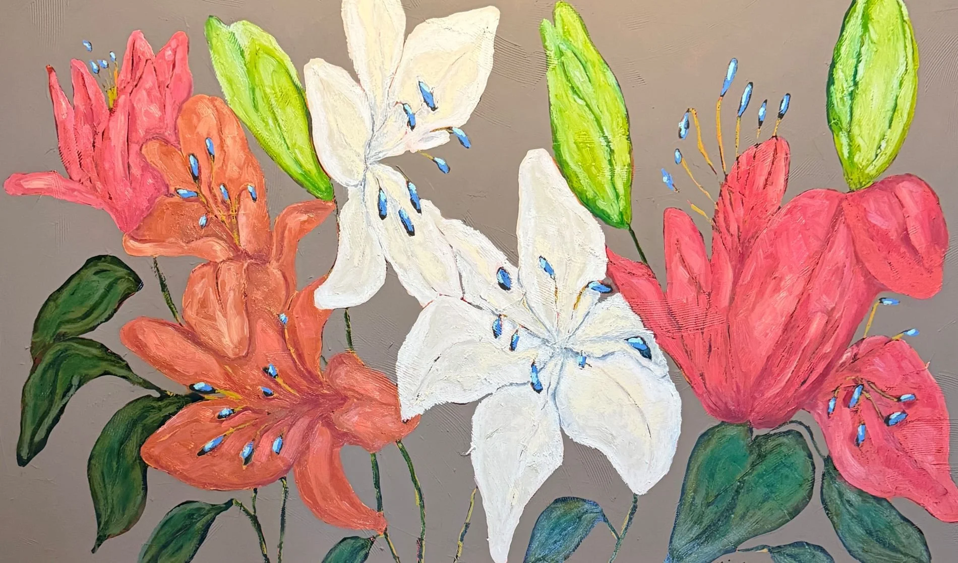 Joy in the Garden, Mixed Media on Canvas, 60x36 inches, $4000-Available