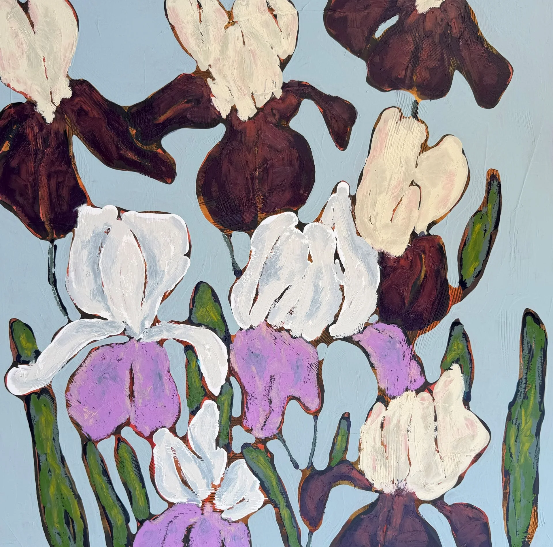 Wildflower Whimsy, Mixed Media on Canvas, 30x30 inches, $1800-Available