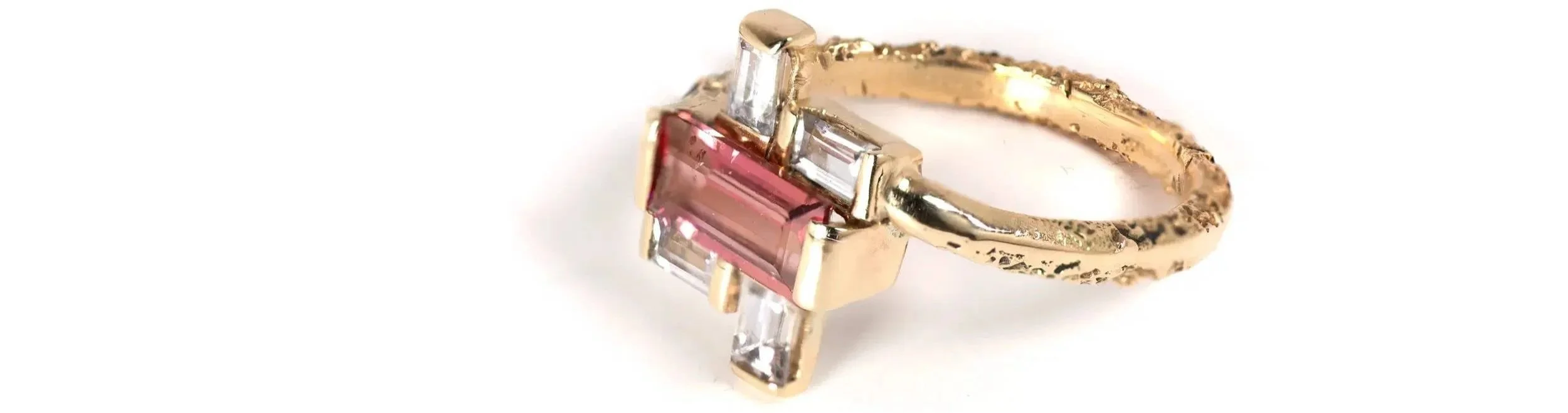 METROPOLIS RING 1 - 9ct SMO gold, Brazillian Tourmaline and white sapphires