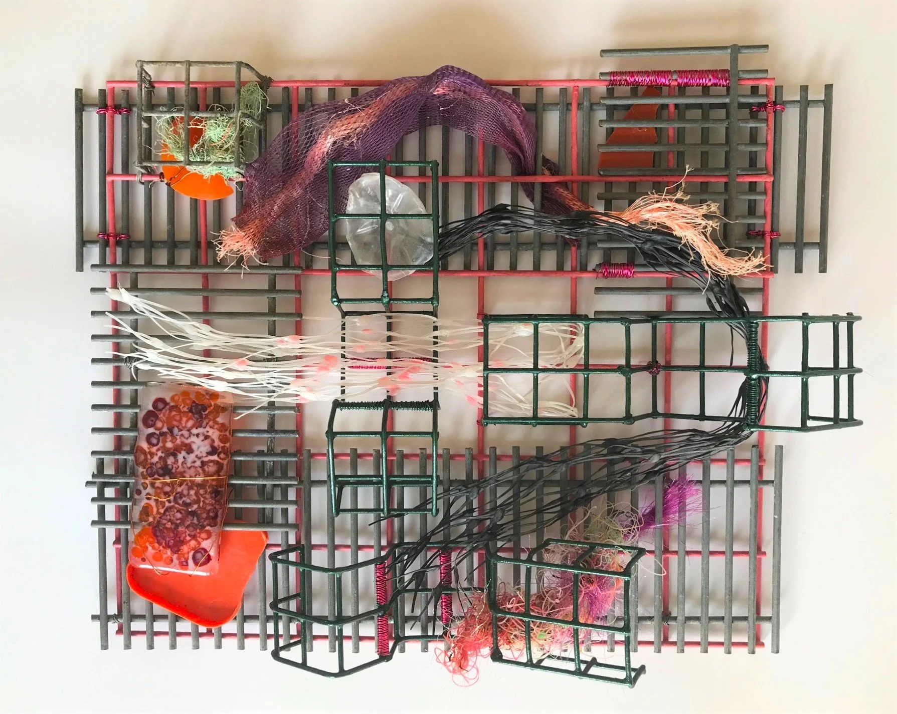 Sea Circuit, 2022, 41x31x6cm, scrap metal and beach finds