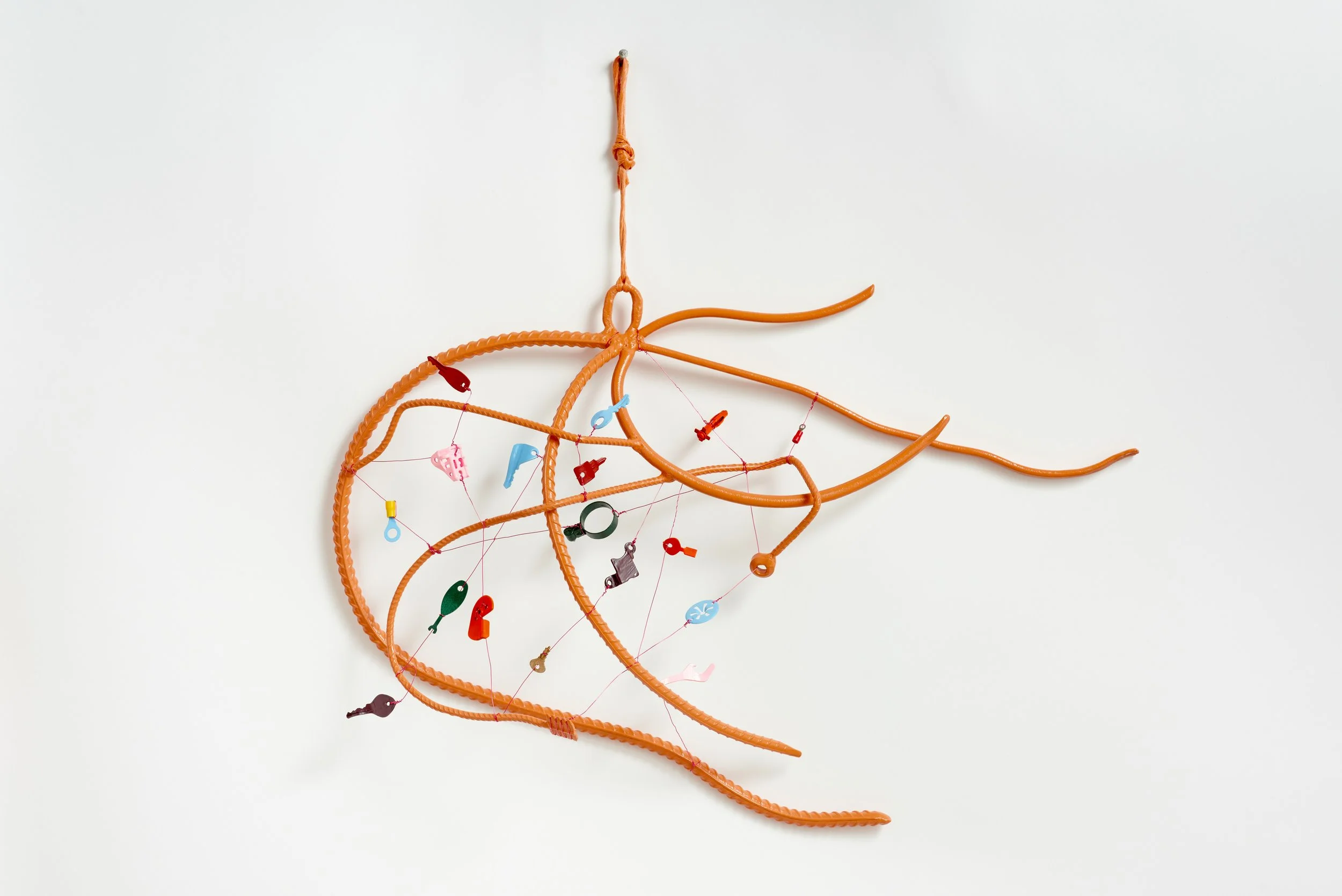 Plankton, 2023, 42x47x6cm, salvaged steel bar and keys