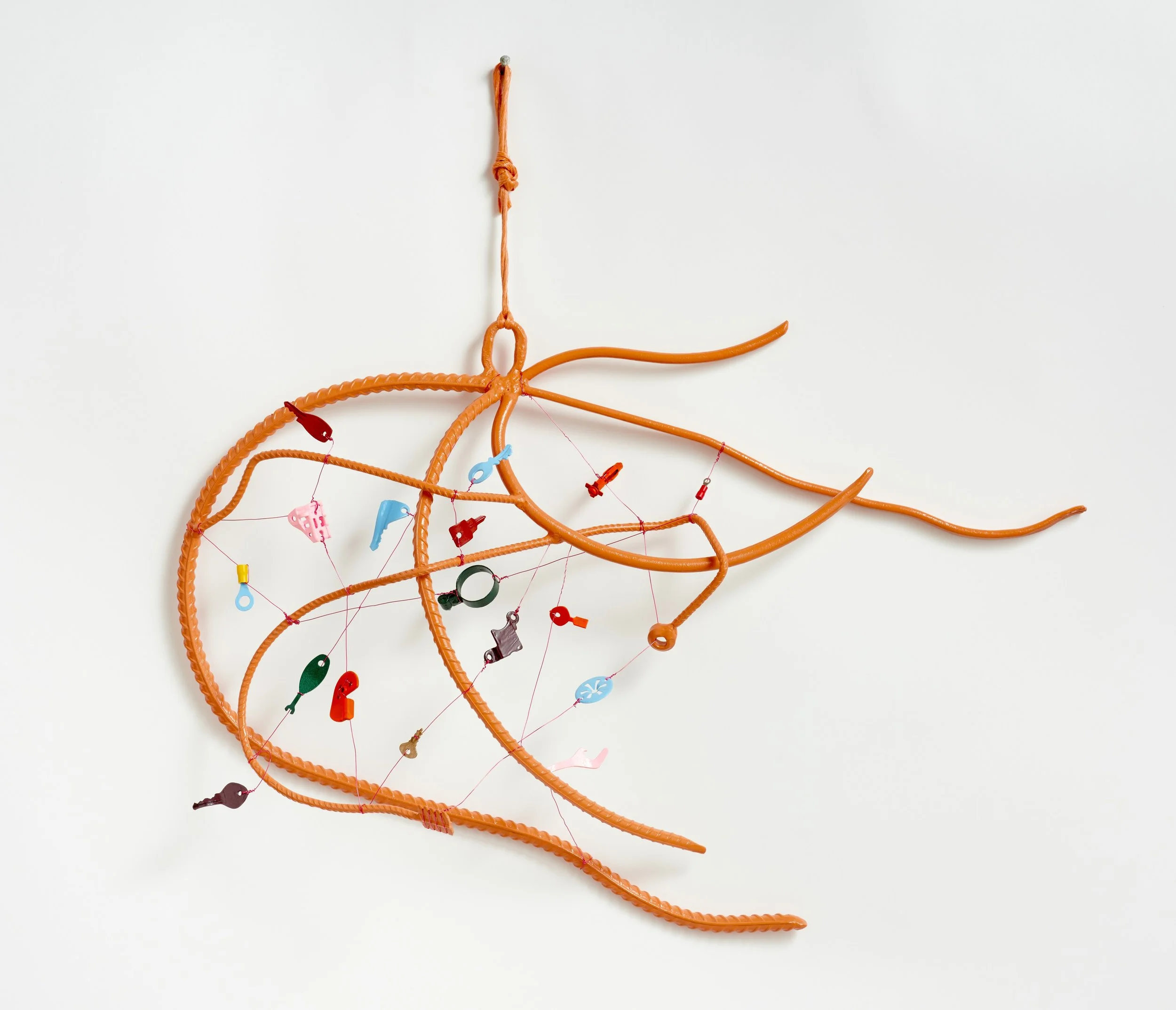 Plankton, 2023, 42x47x6cm, salvaged steel bar and keys