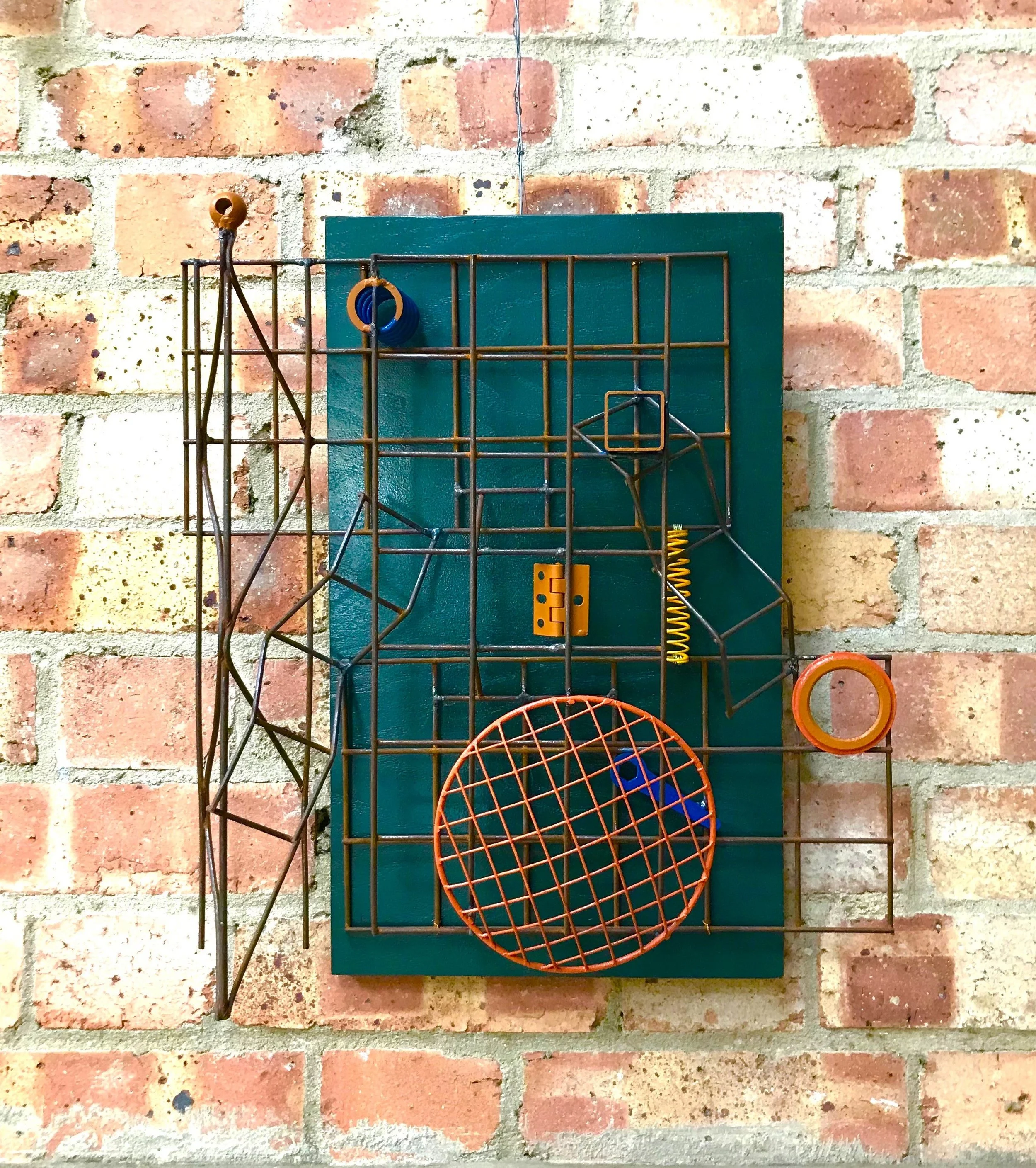 Off-grid, 2024, 42x34x9cm, reclaimed metal on board