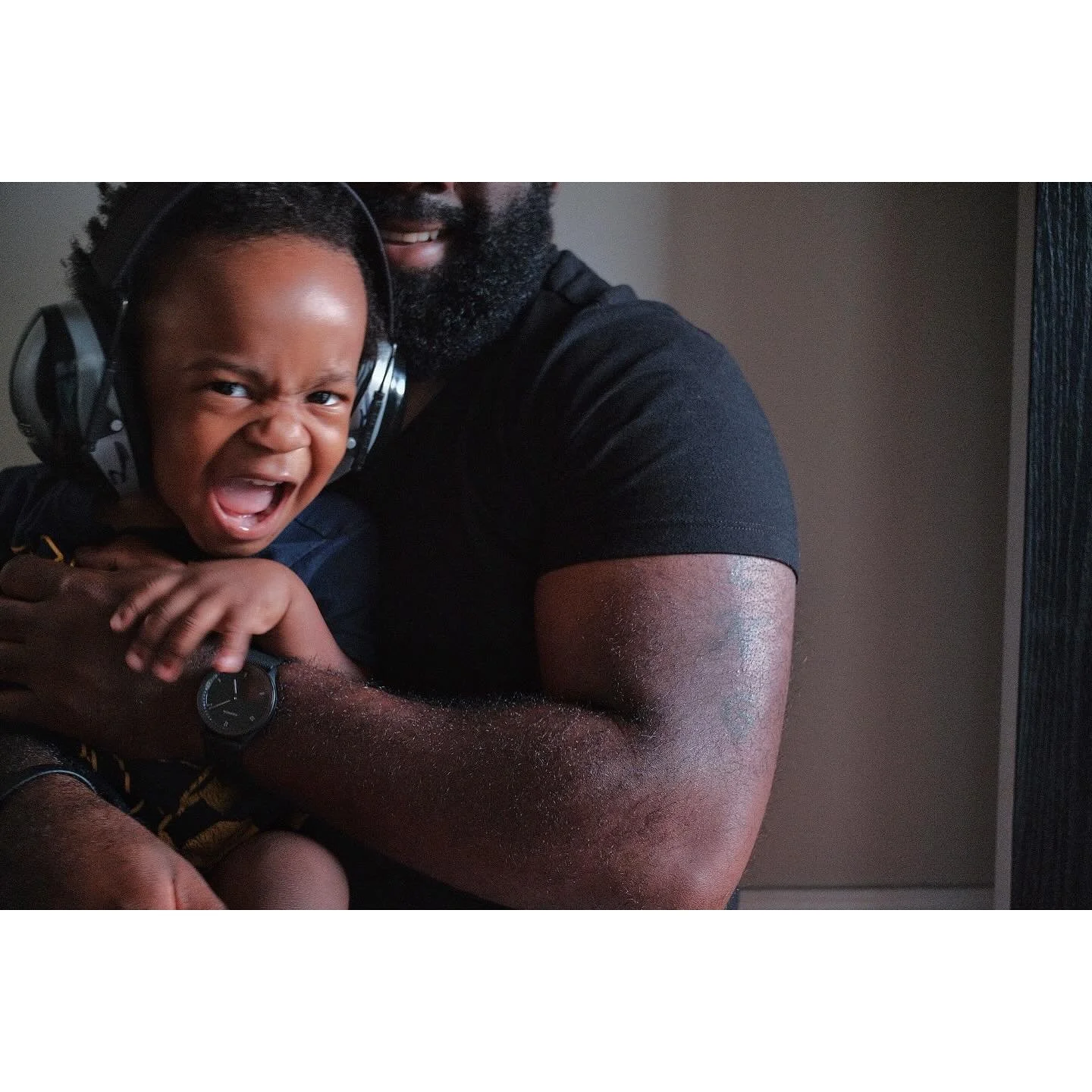 Day 12 

He grabbed the ear muffs I brought home from work and started running around with his brothers 😂